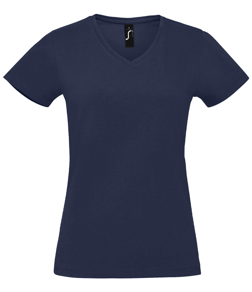 Ladies' V-Neck T-Shirt – Custom Printed or Embroidered with Your Business Logo