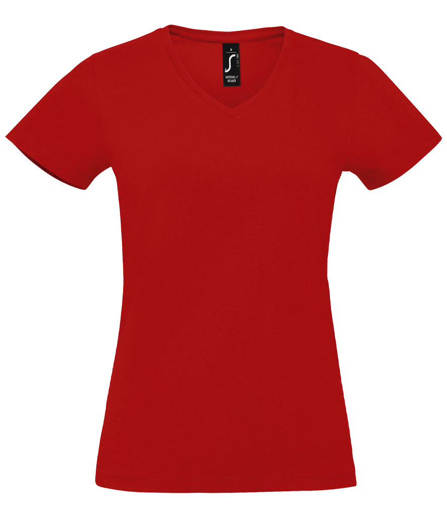 Ladies' V-Neck T-Shirt – Custom Printed or Embroidered with Your Business Logo