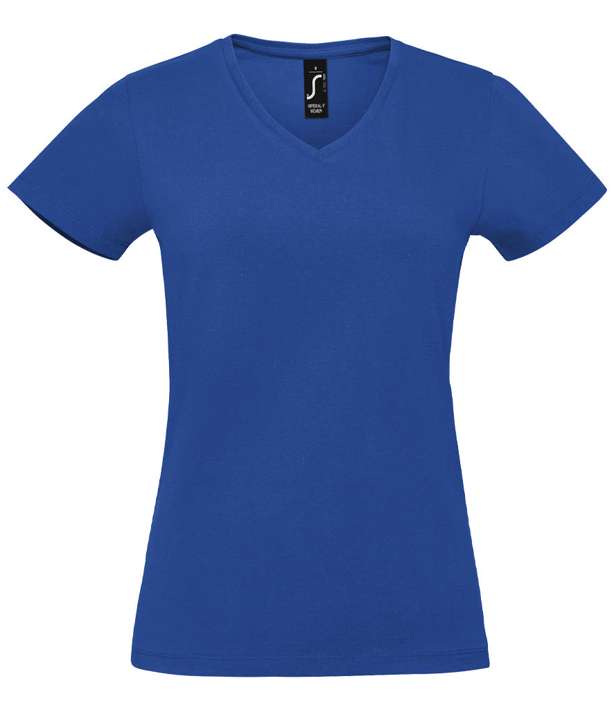 Ladies' V-Neck T-Shirt – Custom Printed or Embroidered with Your Business Logo