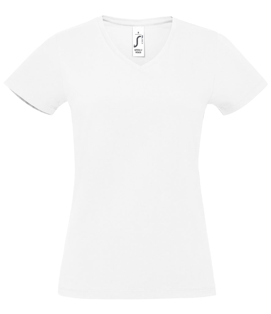 Ladies' V-Neck T-Shirt – Custom Printed or Embroidered with Your Business Logo