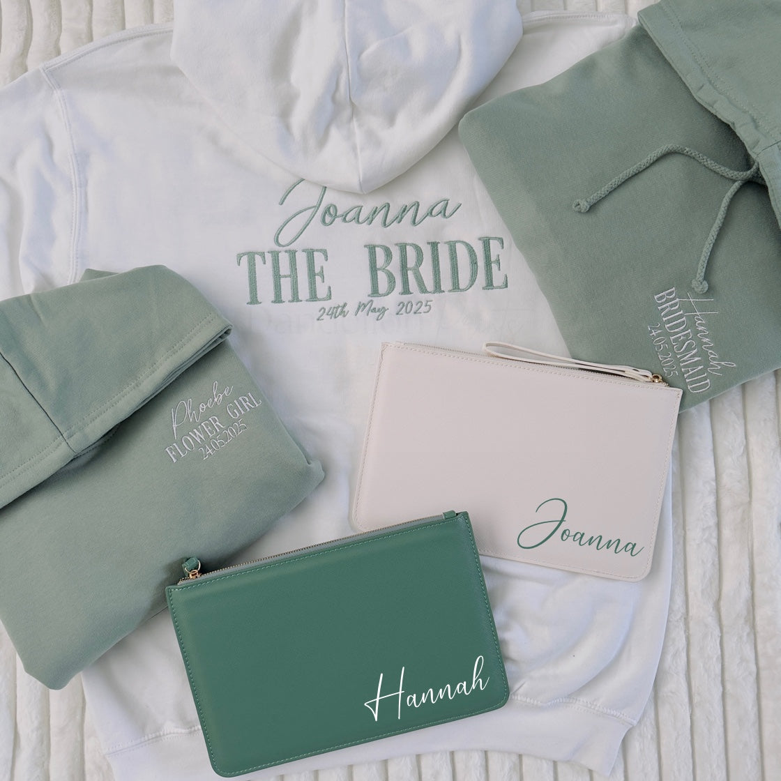 Wedding, Hen Party Matching Personalised Hoodies. Various Colours Available