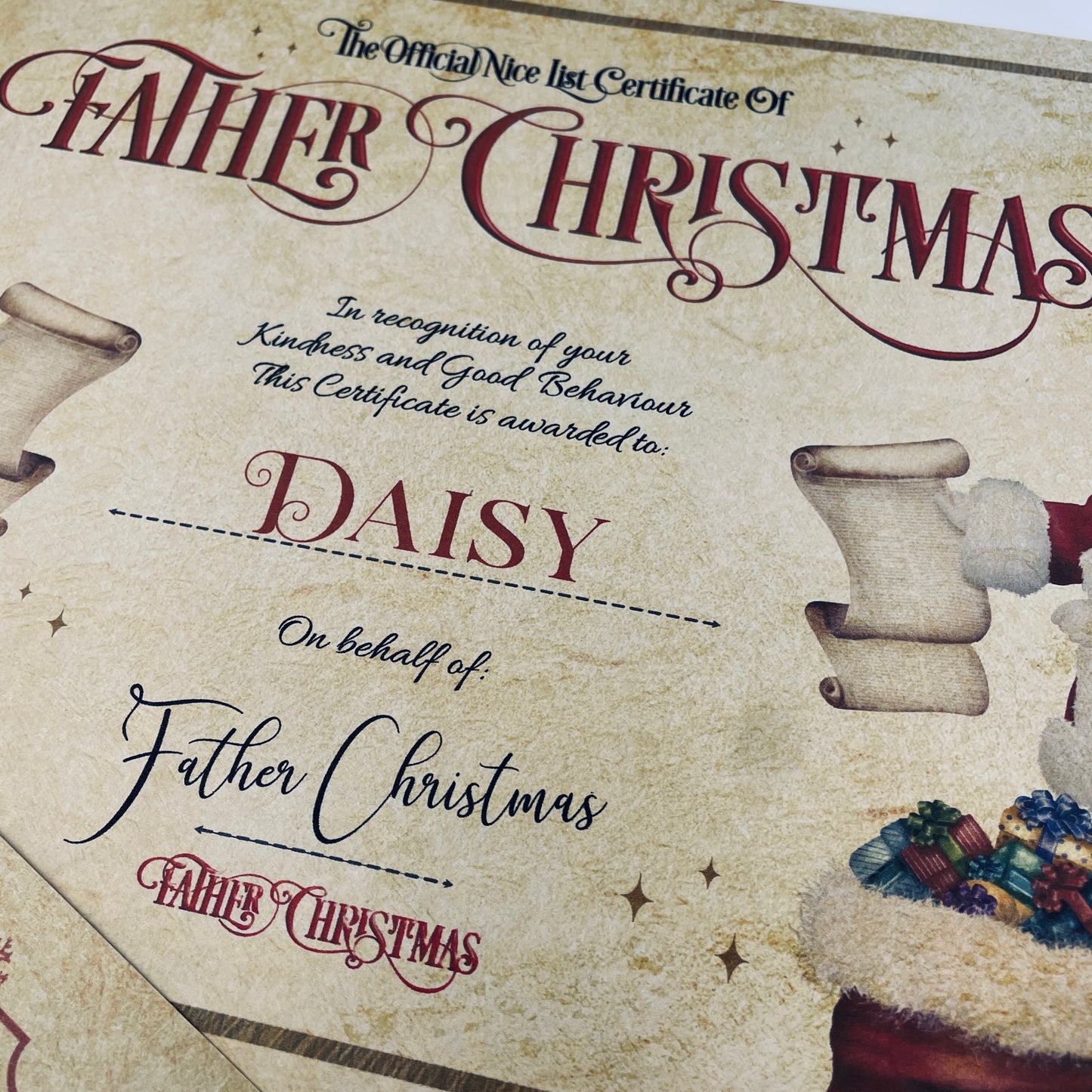 Nice List Certificate From Father Christmas