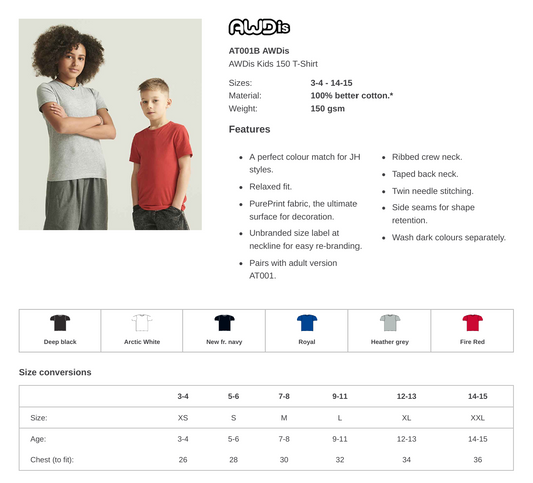 Children's Branded AWDis T-shirt