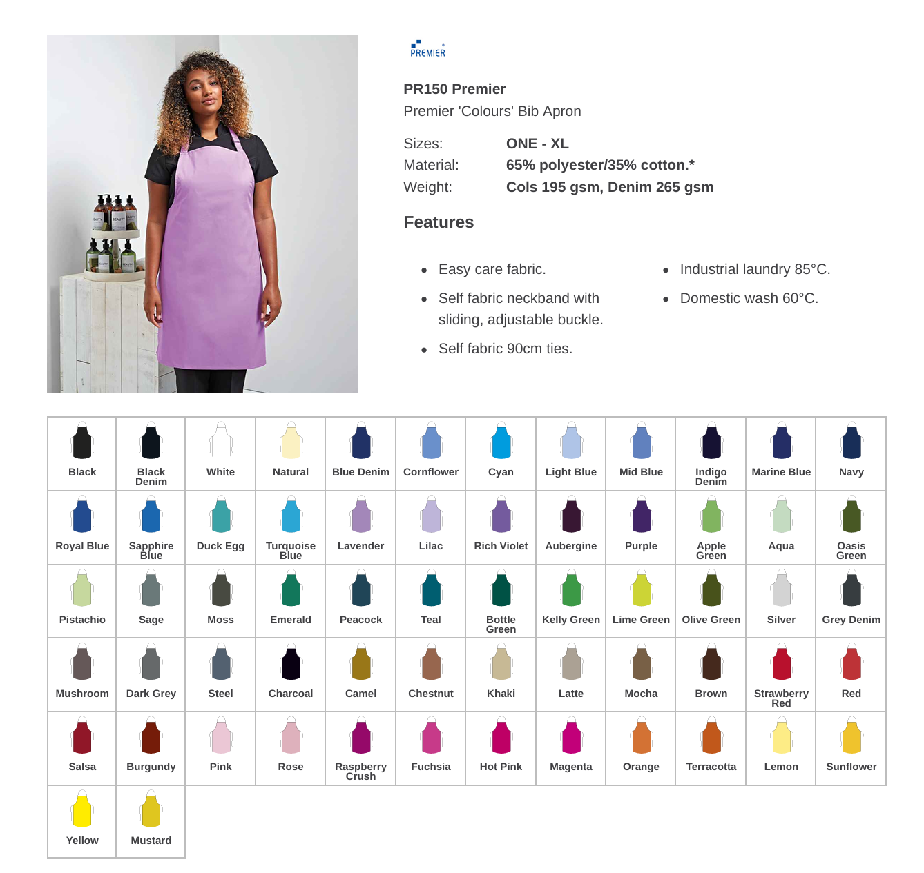 Embroidered or DTF Printed Business Branded Adult Apron