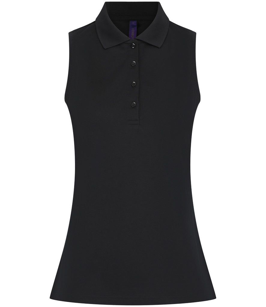 Ladies Sleeveless Henbury Polo Shirt Embroidered With Your Logo