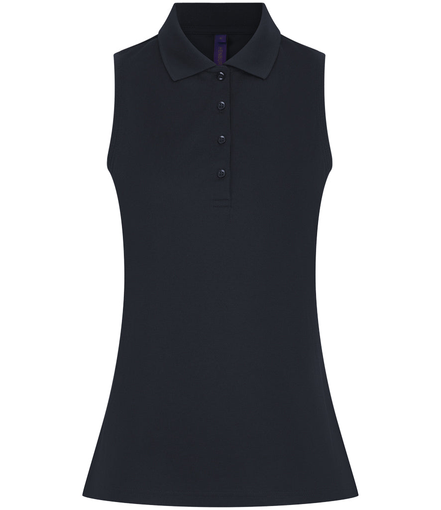 Ladies Sleeveless Henbury Polo Shirt Embroidered With Your Logo