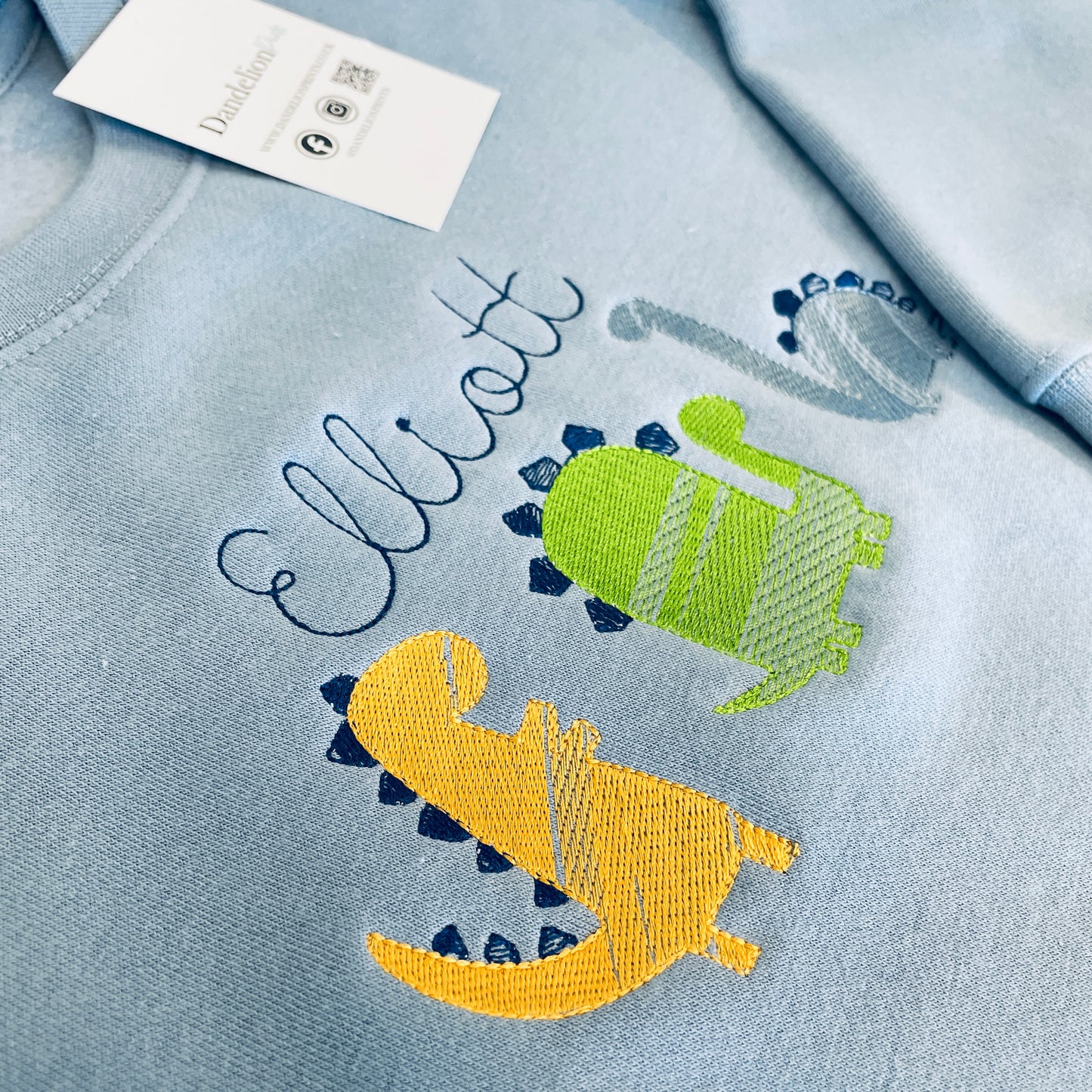 Cute and Colourful Children's Embroidered Dinosaur Sweater