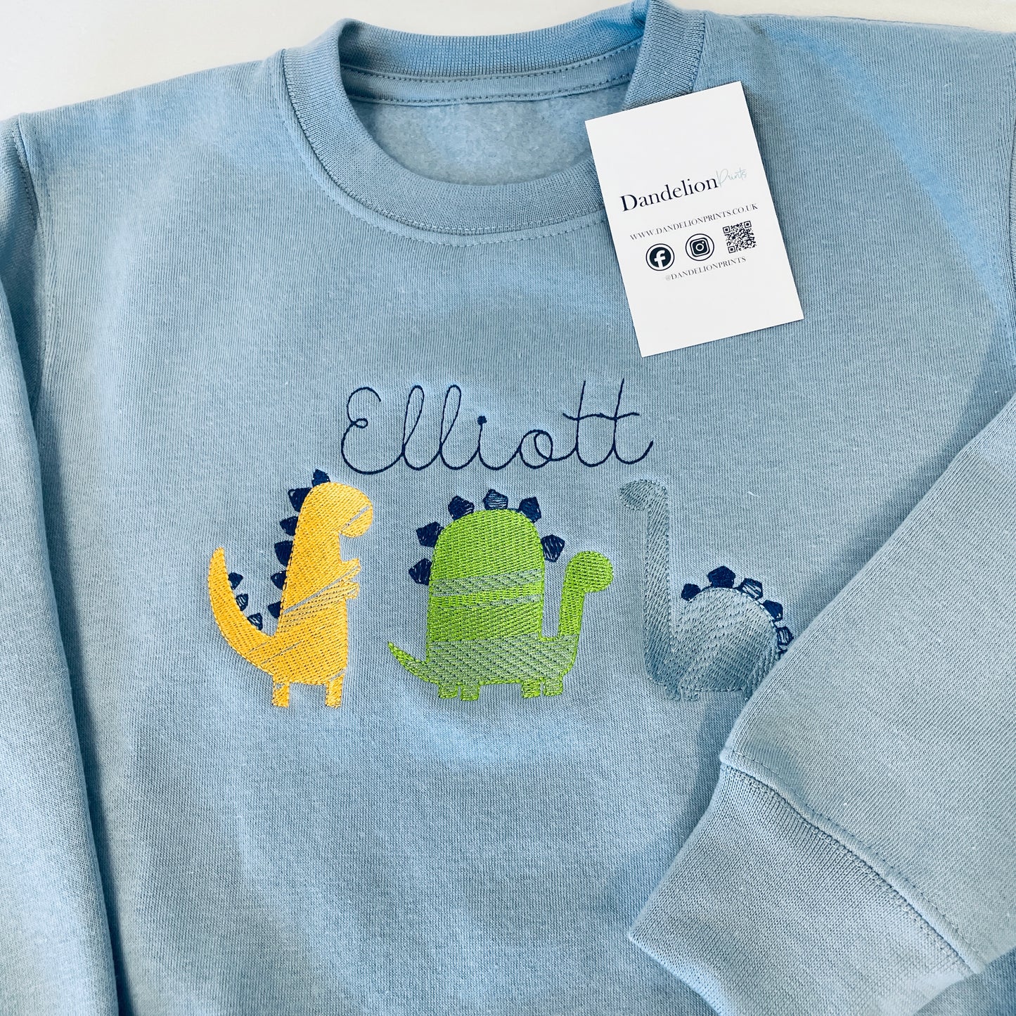 Cute and Colourful Children's Embroidered Dinosaur Sweater