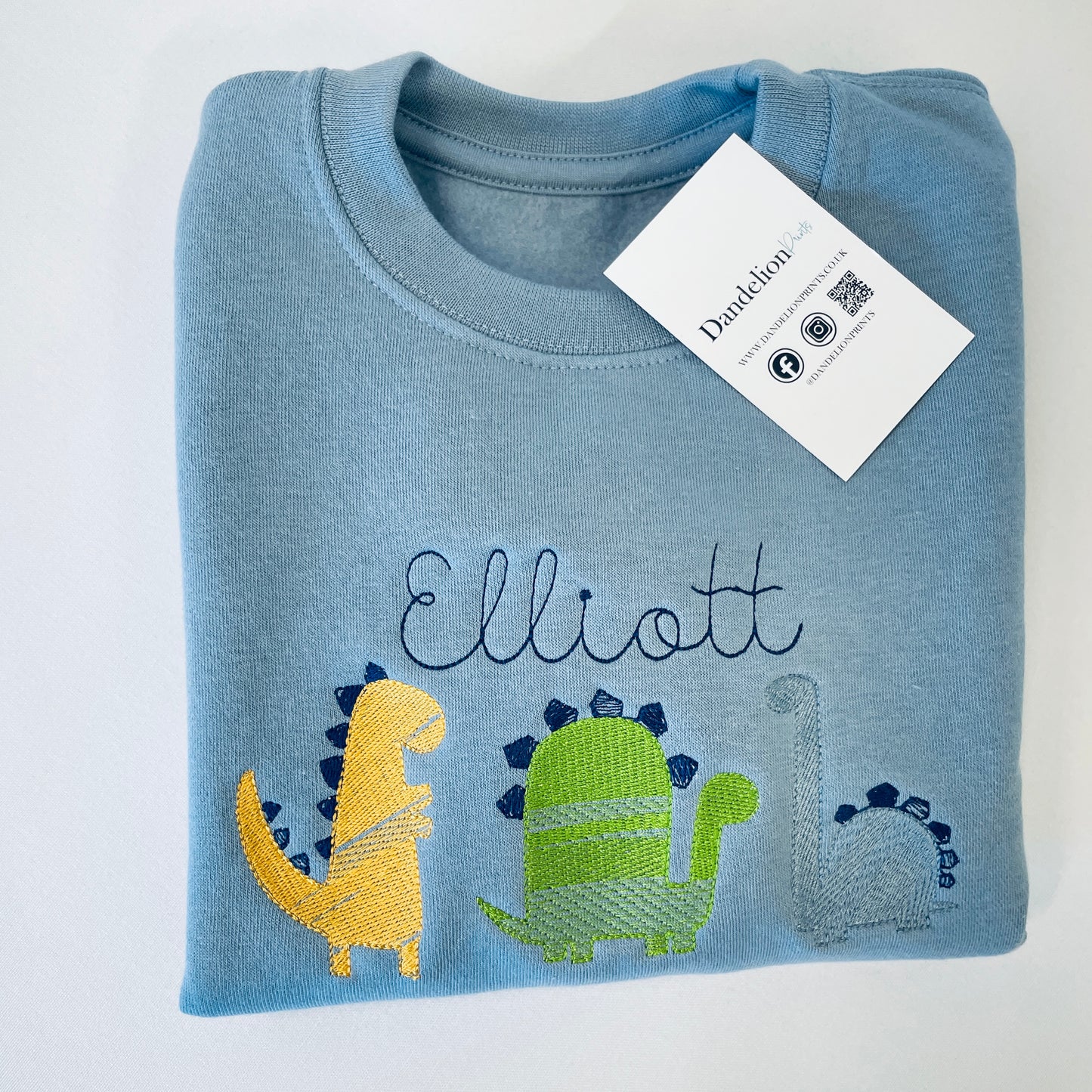 Cute and Colourful Children's Embroidered Dinosaur Sweater