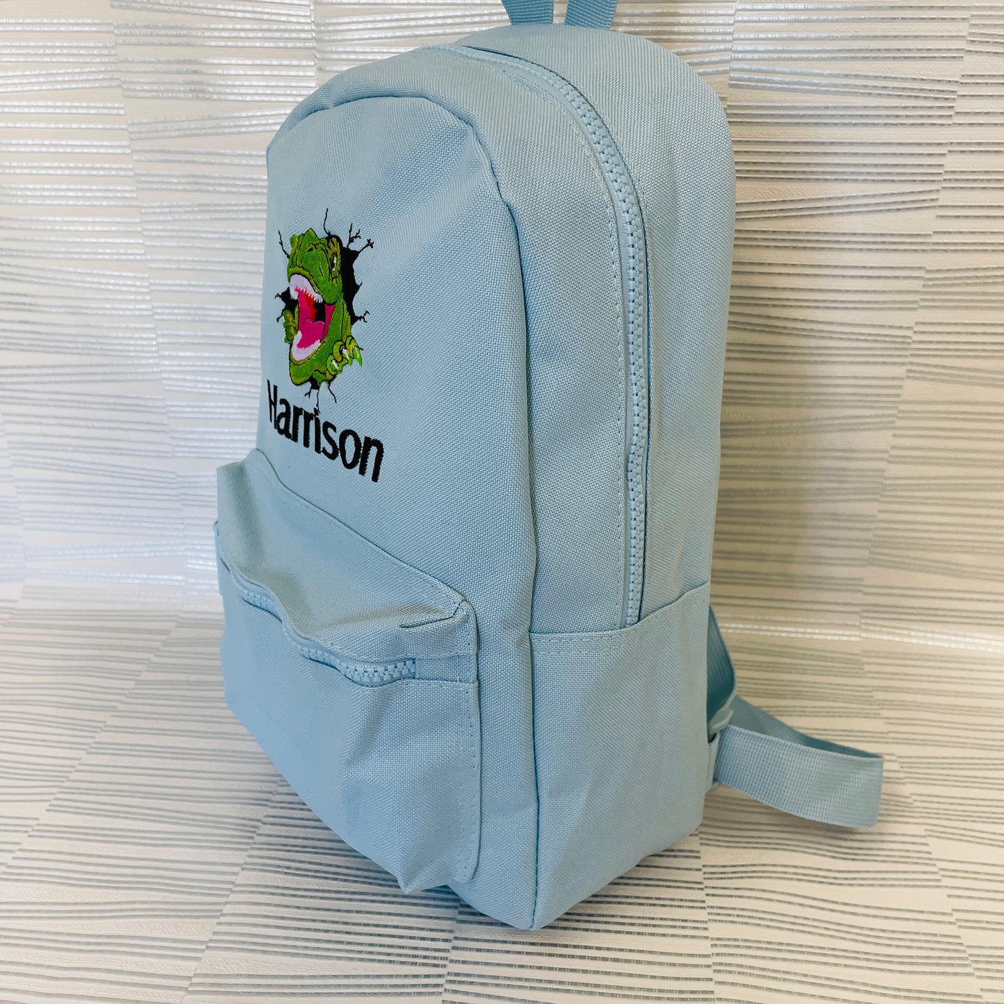 T-Rex Embroidered Personalised School or Nursery Backpack For Children Back To School