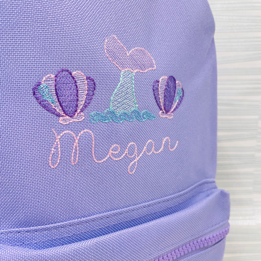 Unique Personalised Mermaid School or Nursery Embroidered Backpack
