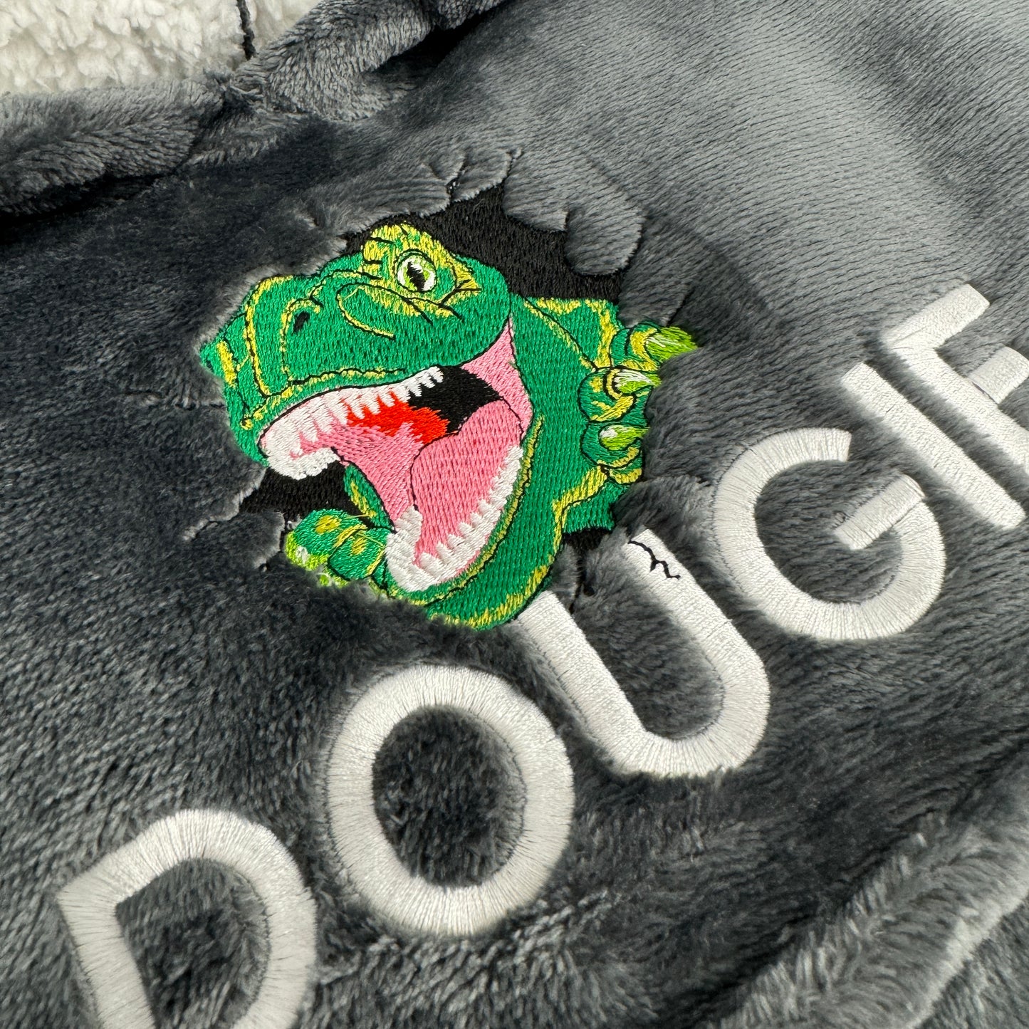 T-Rex Personalised Adults & Children's Oversized Hooded Sherpa Blanket