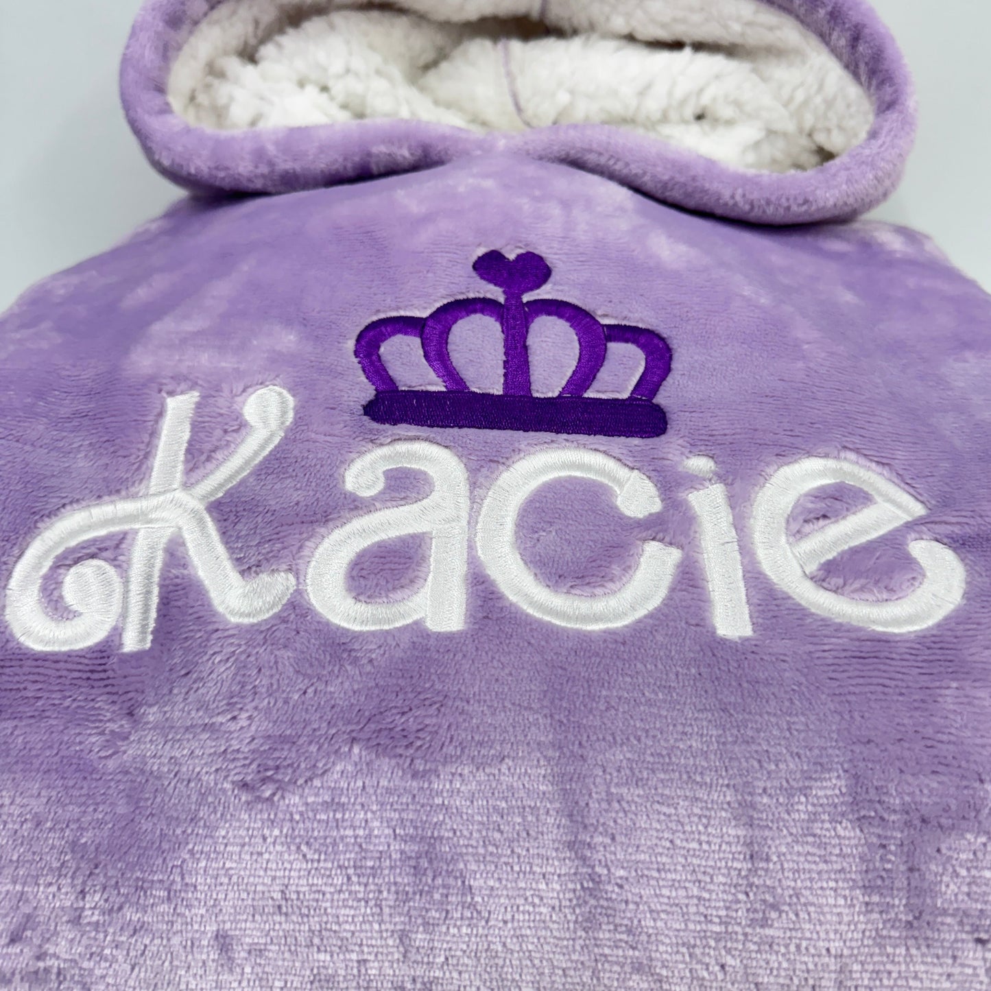 Personalised Crown Children & Adults Oversized Hooded Sherpa Blanket