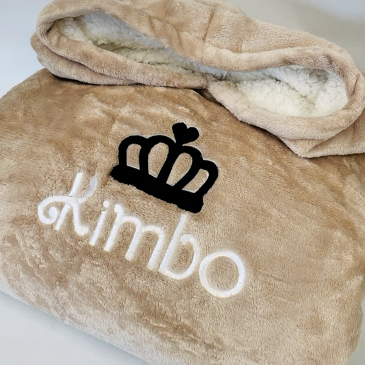 Personalised Crown Children & Adults Oversized Hooded Sherpa Blanket