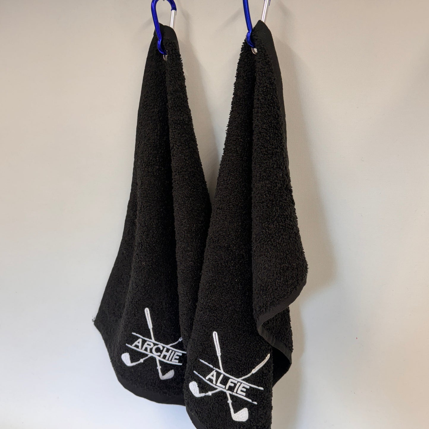 Golf Towel with Embroidered Clubs Personalised With Your Name