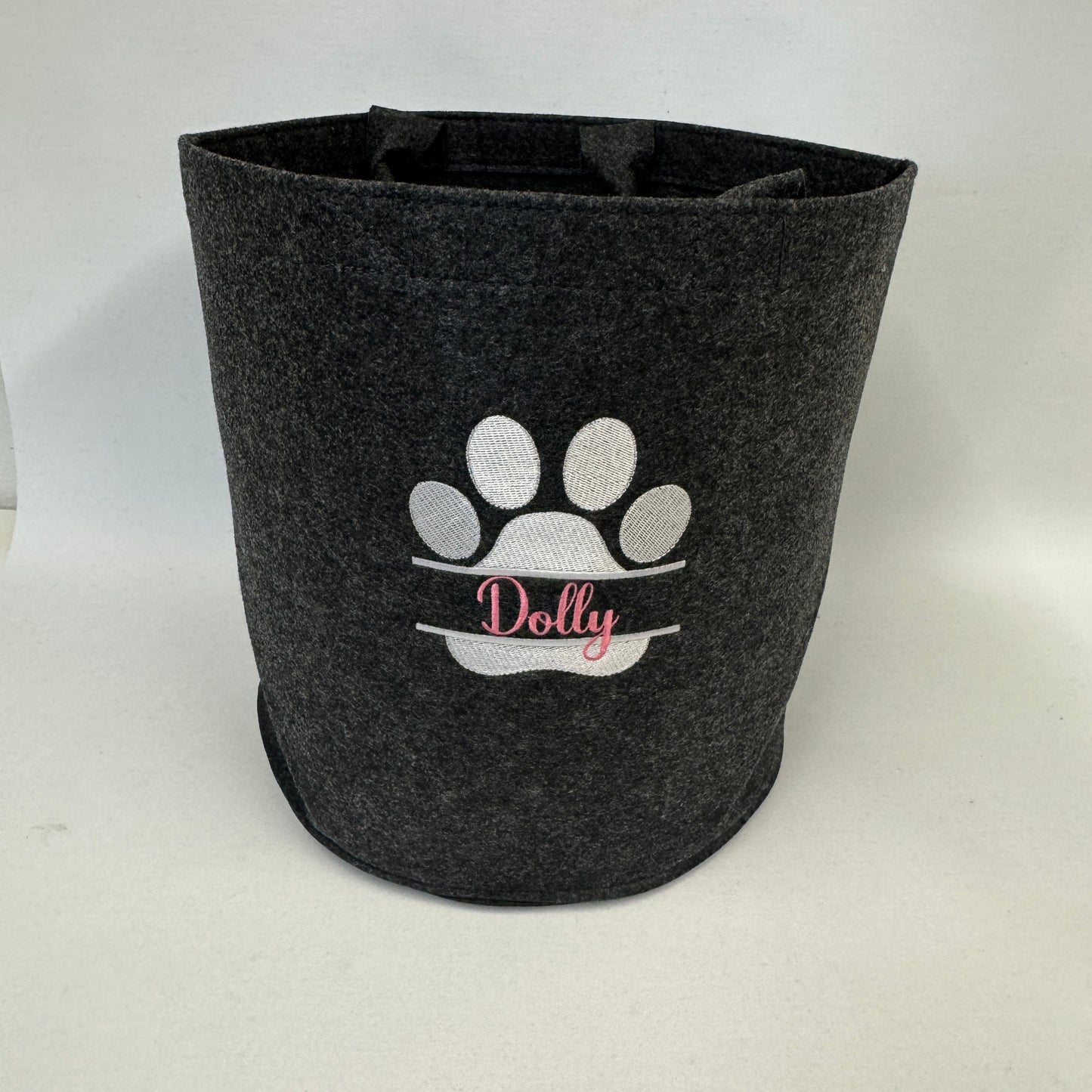 Personalised Pet Dog or Cat Toy Basket Embroidered With Your Pets Name