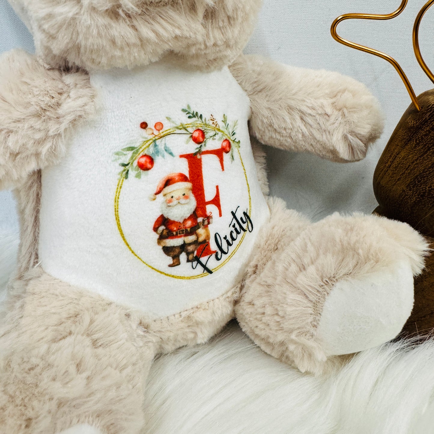 Printed Little Reindeer Personalised Christmas Teddy