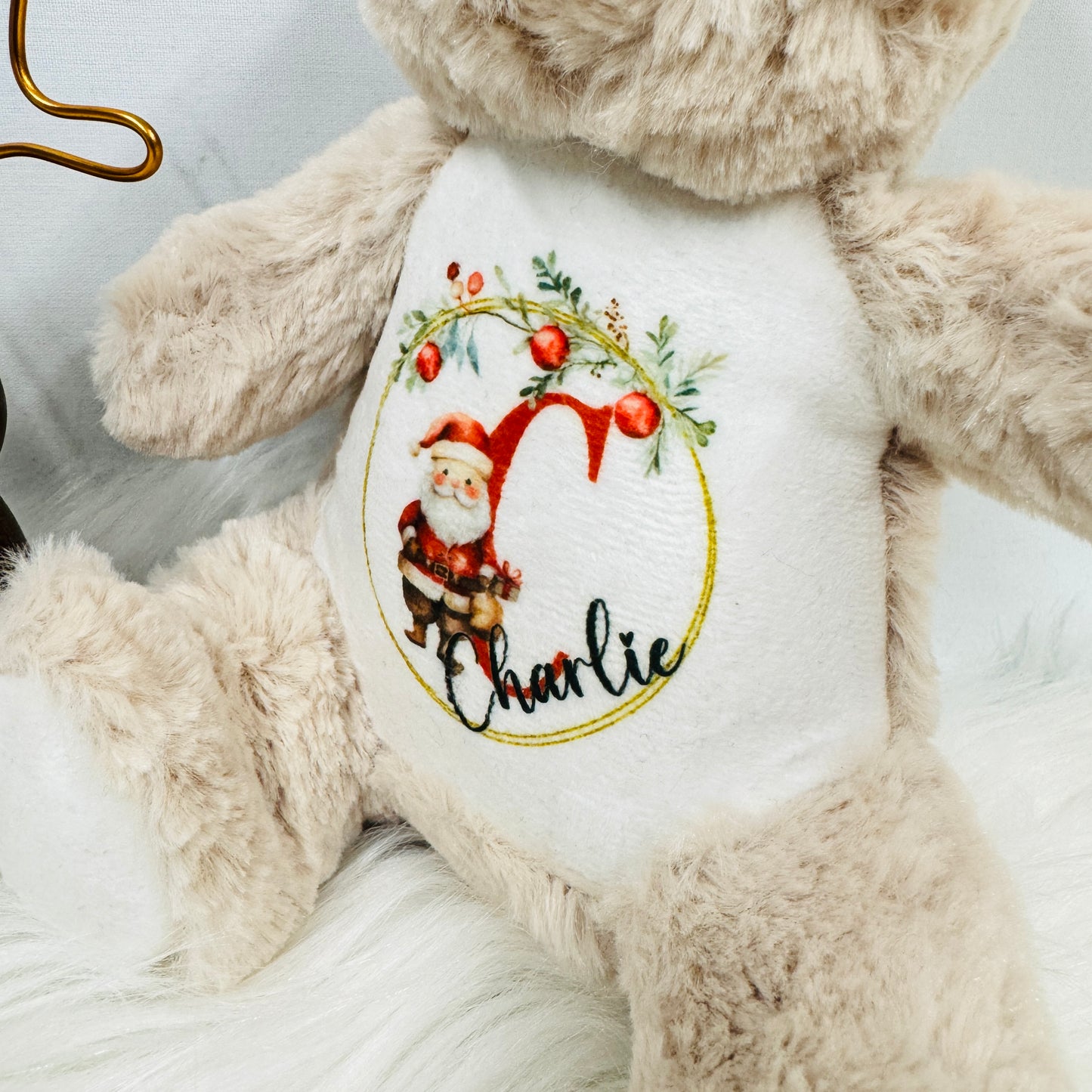 Printed Little Reindeer Personalised Christmas Teddy