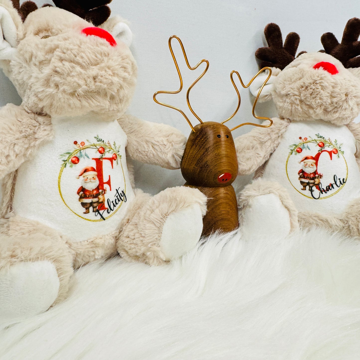 Printed Little Reindeer Personalised Christmas Teddy