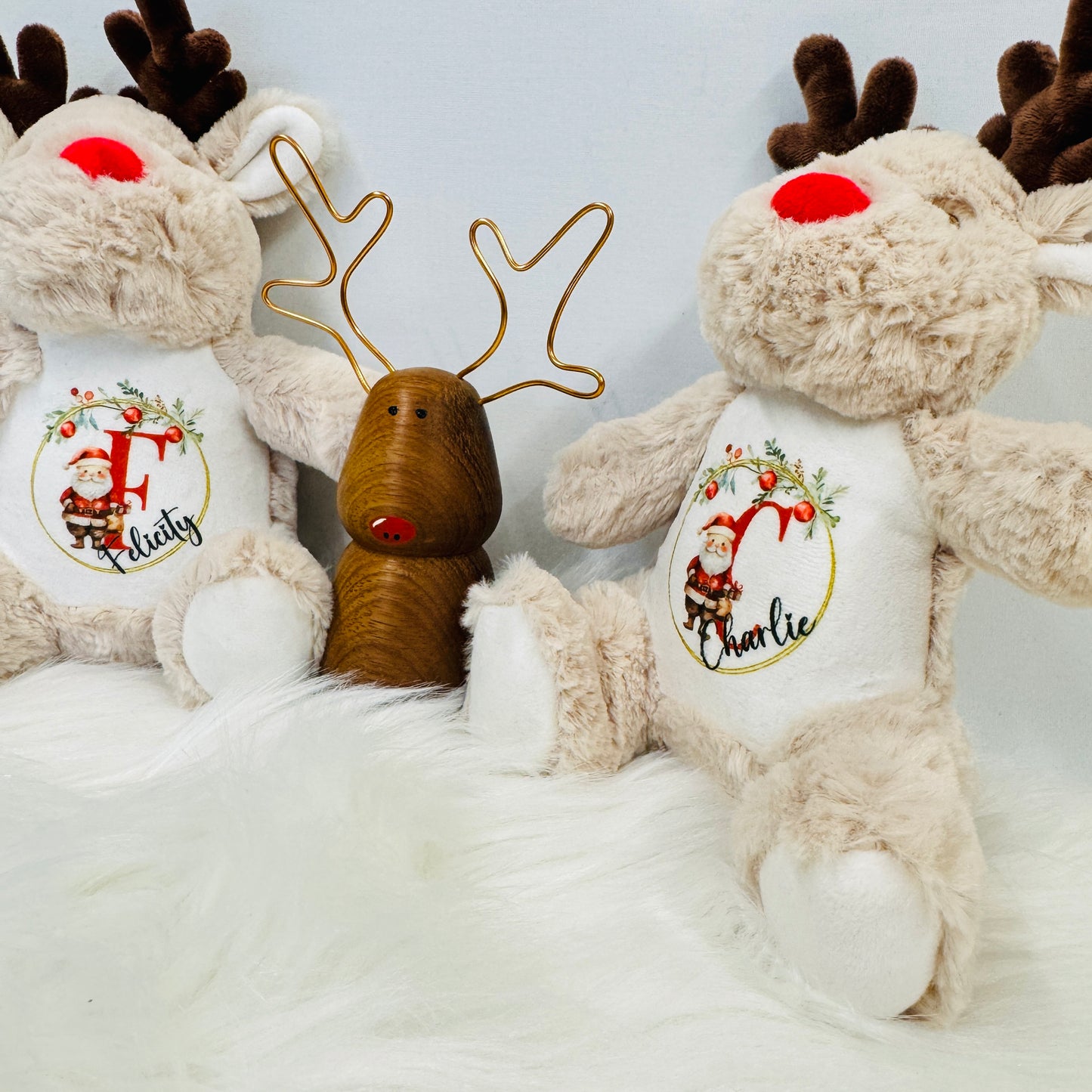 Printed Little Reindeer Personalised Christmas Teddy