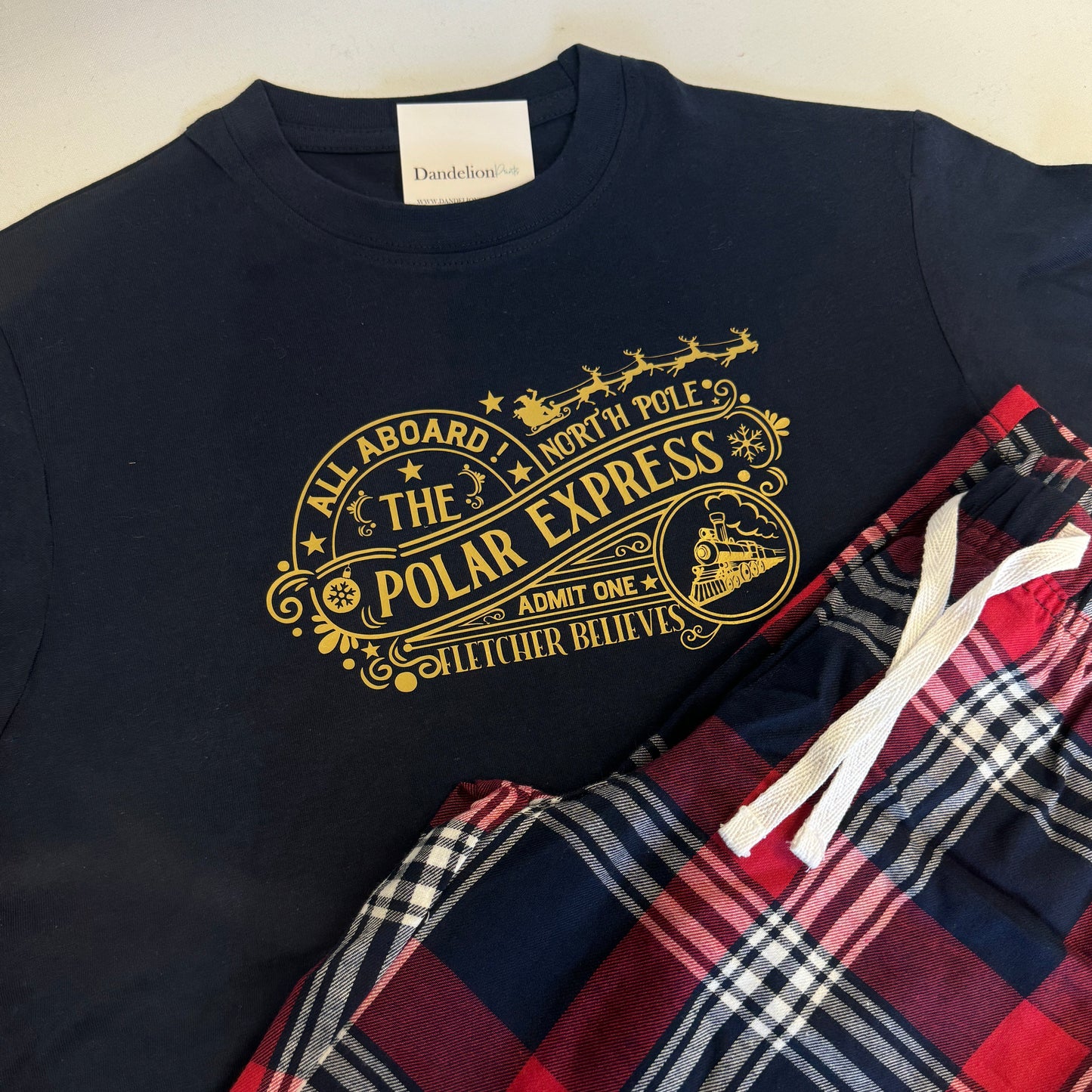 Polar Express North Pole Personalised Christmas Full Pyjamas Outfit