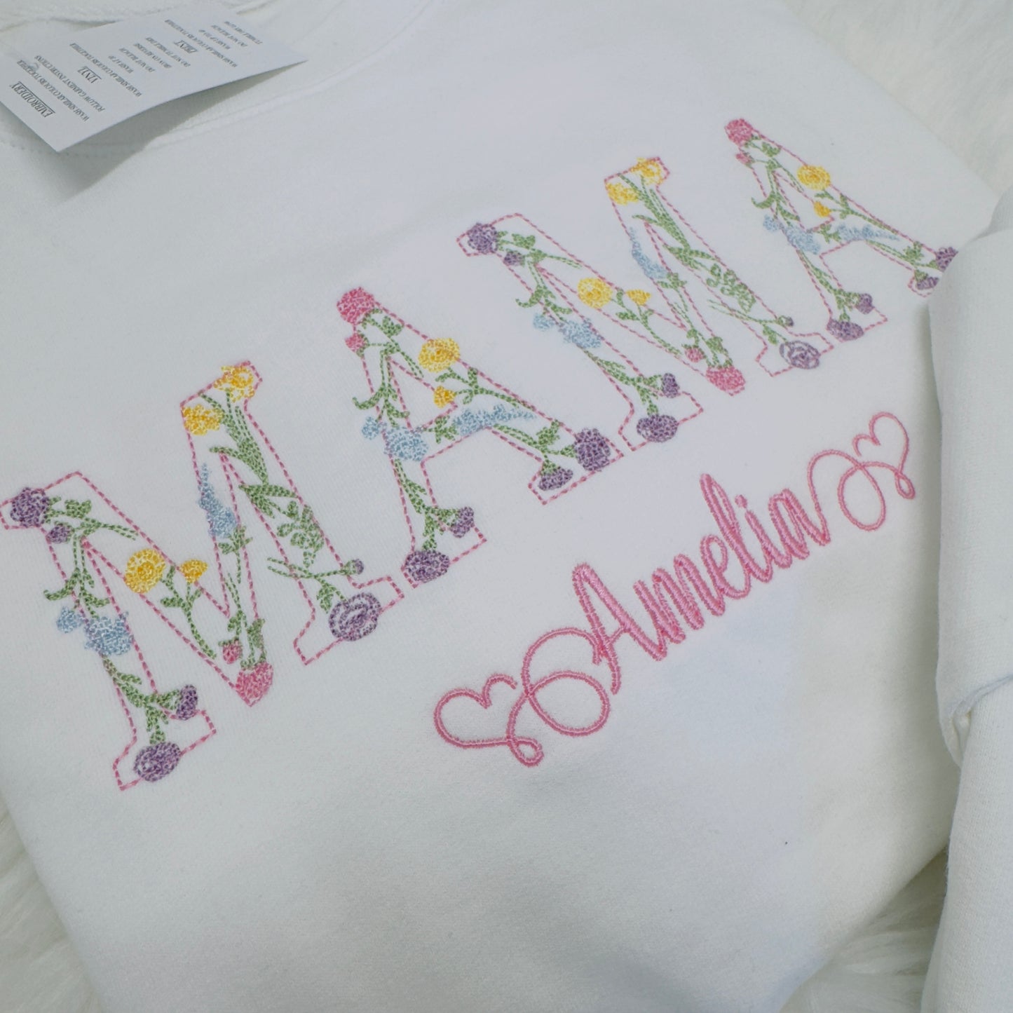 Mama & Mini Floral Matching Sweaters. Embroidered and Personalised