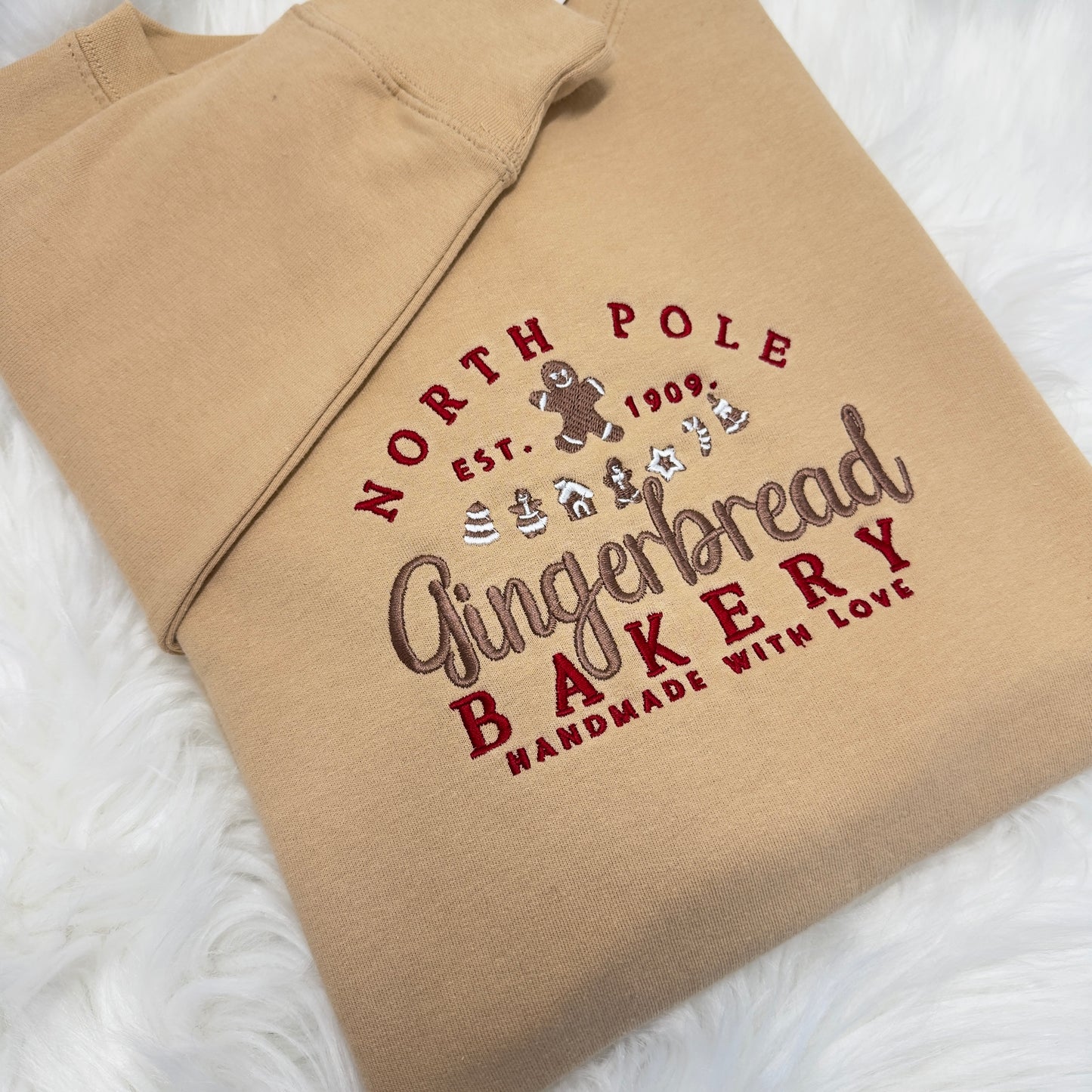 Festive Gingerbread Bakery Sweater for Adults - North Pole Bakery Christmas Magic