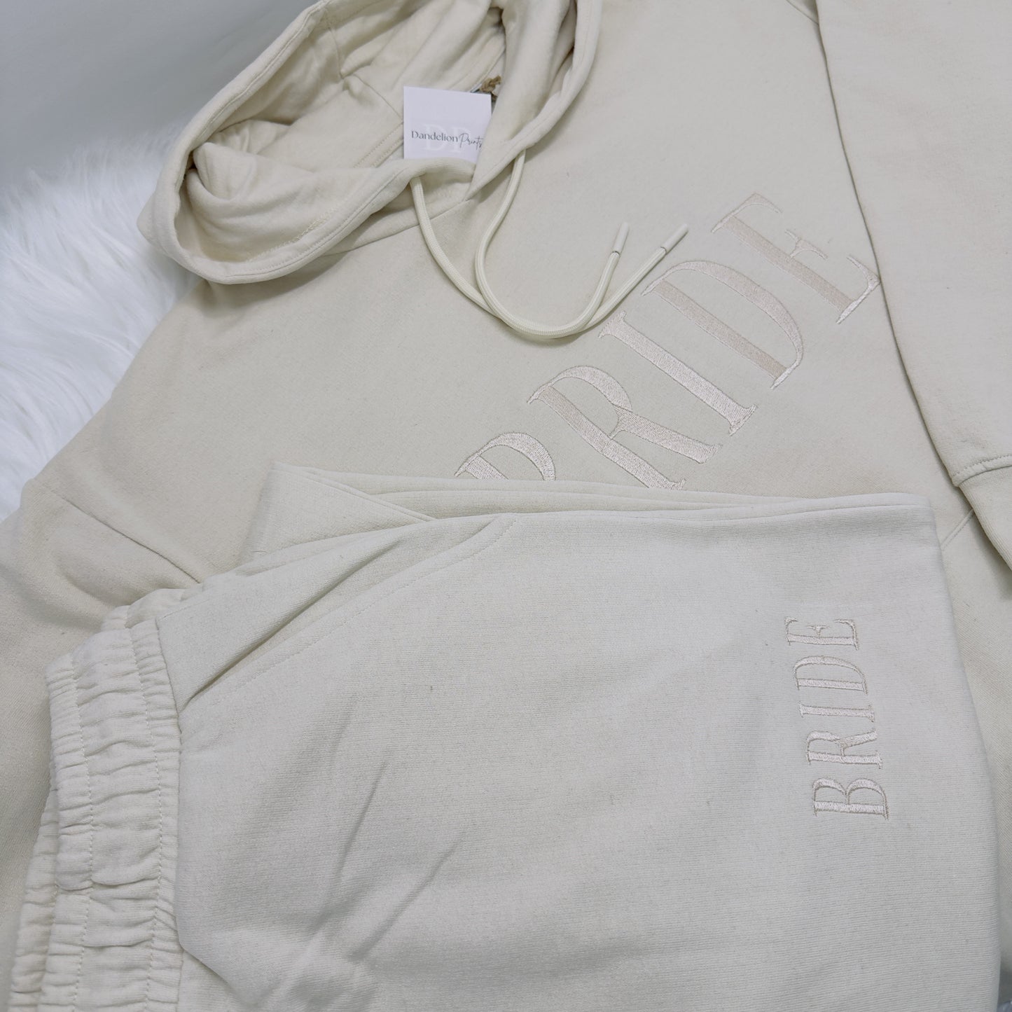 Bride or Groom Embroidered Luxury Organic Hoodie and Joggers Set. Complete Tracksuit in Various Colours