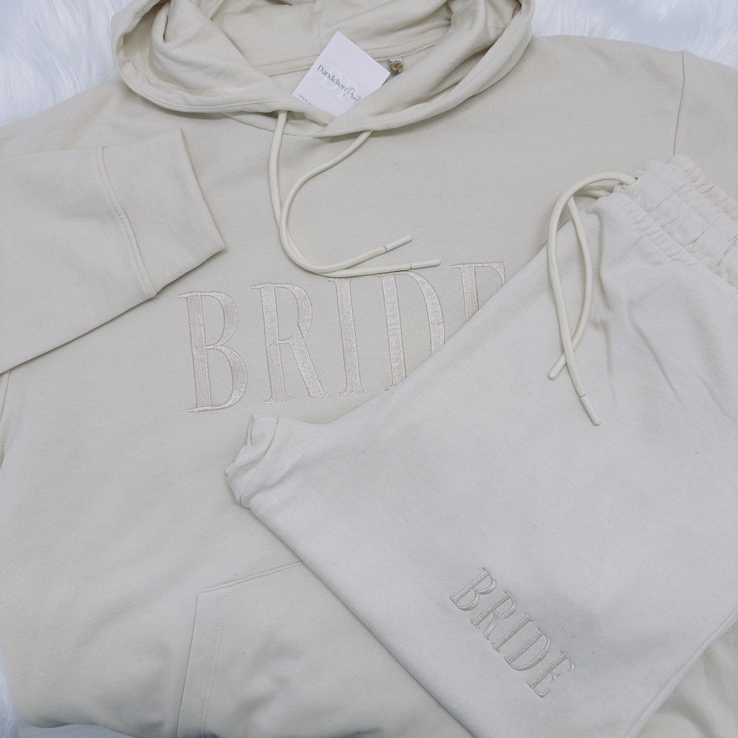 Bride or Groom Embroidered Luxury Organic Hoodie and Joggers Set. Complete Tracksuit in Various Colours