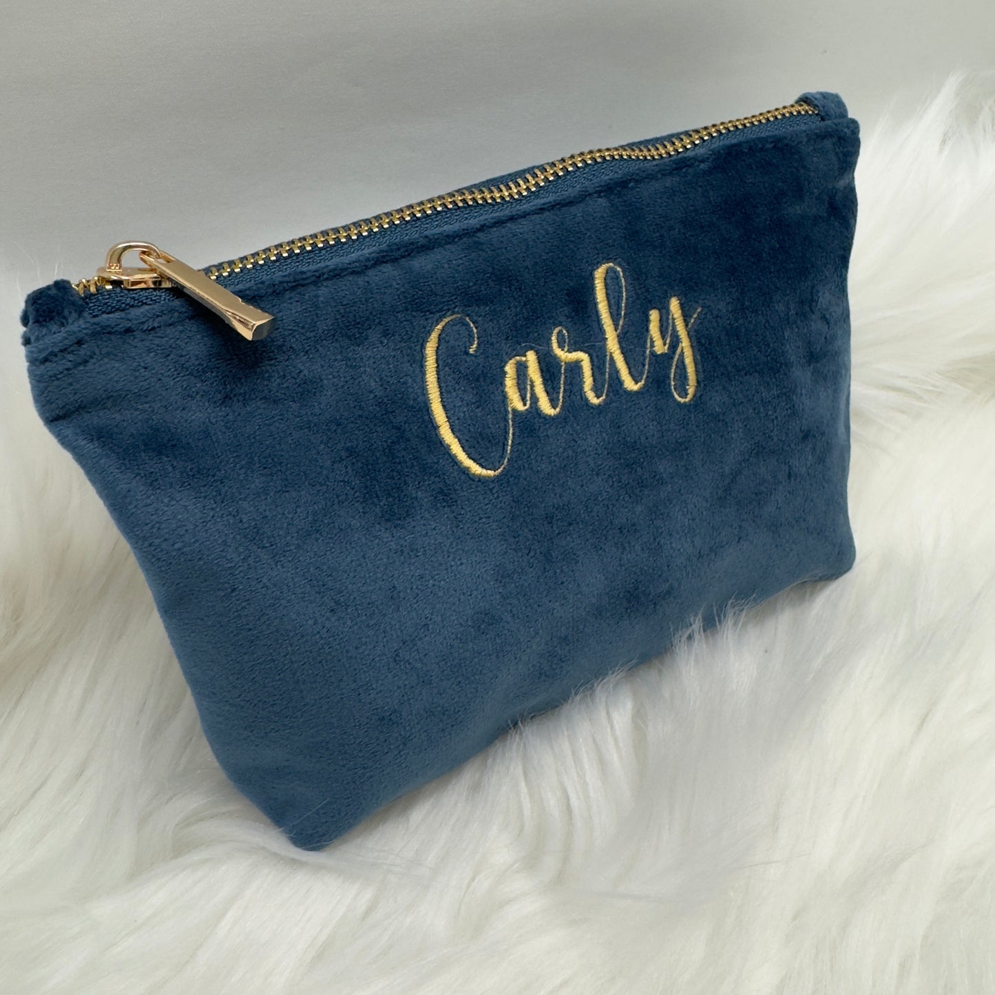Personalised Velvet Makeup Bag - Personalised Beauty Accessory Pouch