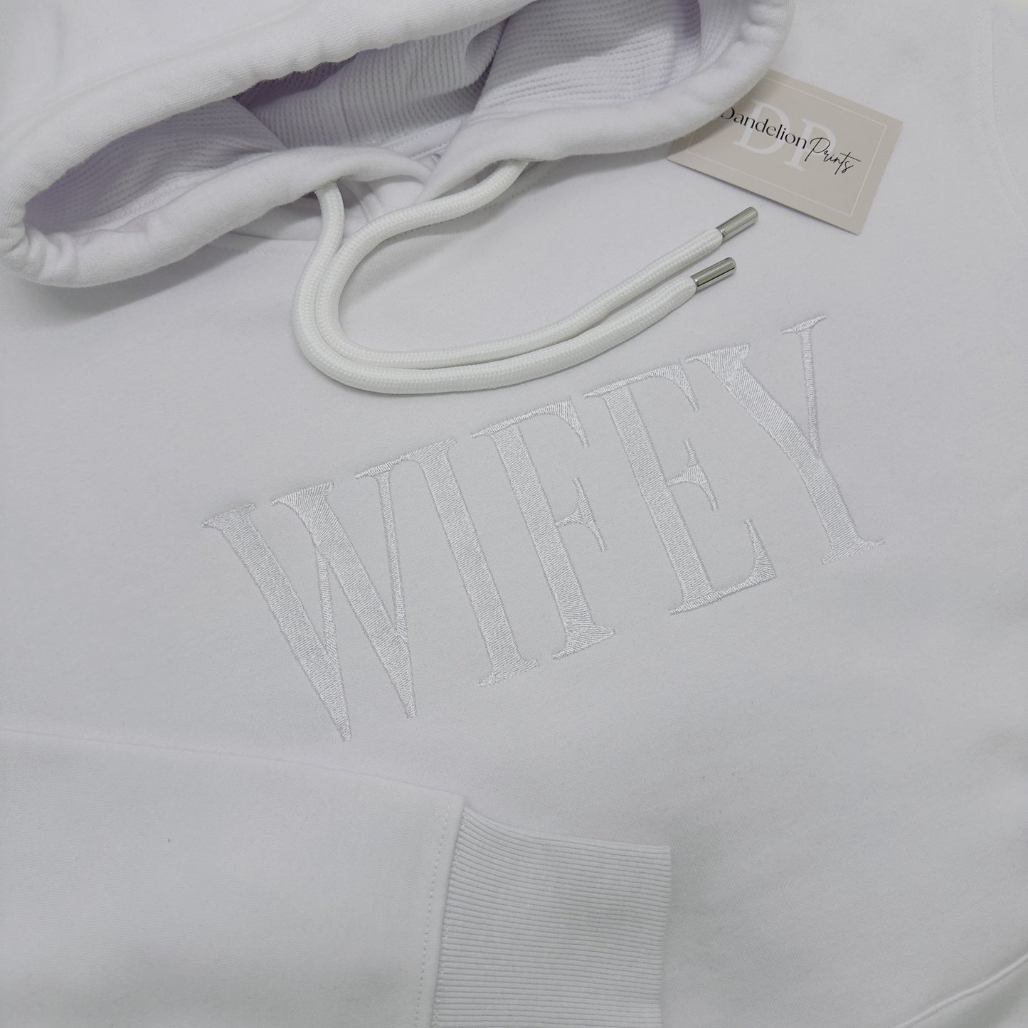 Organic Wifey or Hubby Hoodie. Embroidered Bride to Be Clothing/Gift