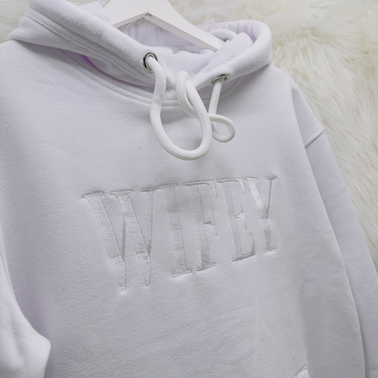 Organic Wifey or Hubby Hoodie. Embroidered Bride to Be Clothing/Gift