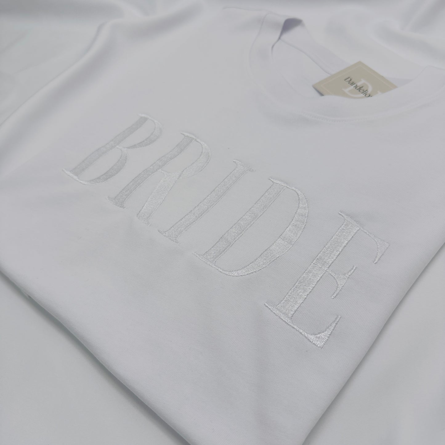 Bride or Groom Embroidered White Organic T-Shirt. Bride To Be Gift Idea.