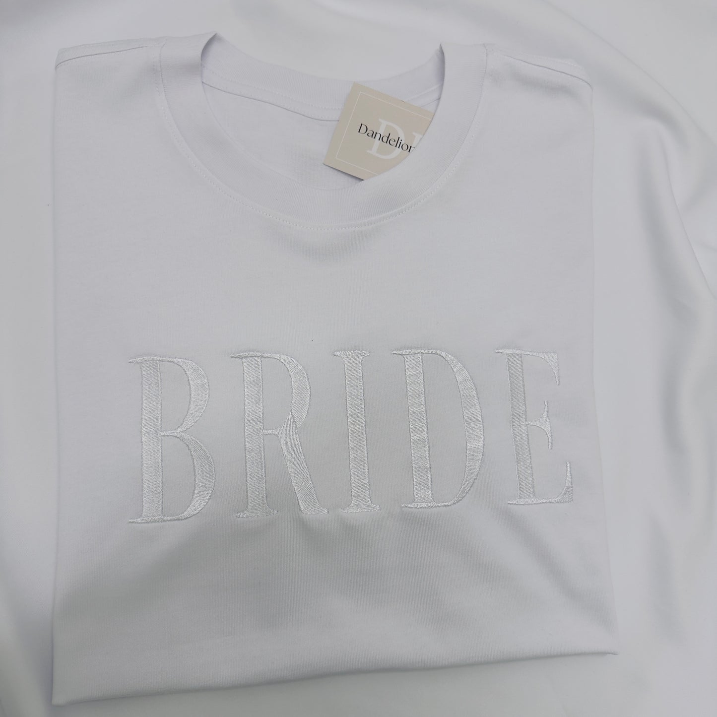 Bride or Groom Embroidered White Organic T-Shirt. Bride To Be Gift Idea.