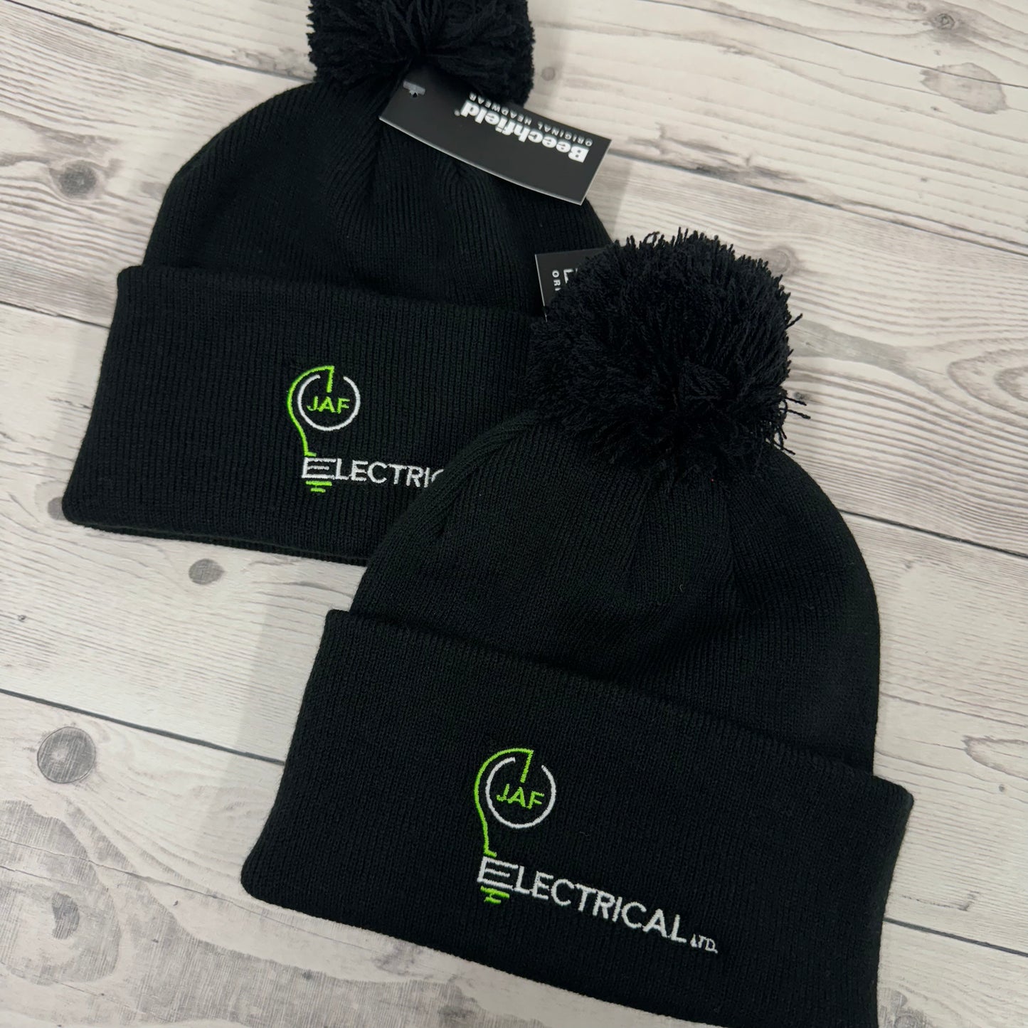 Embroidered PomPom Beanie Hat - Customised with Your Business Logo