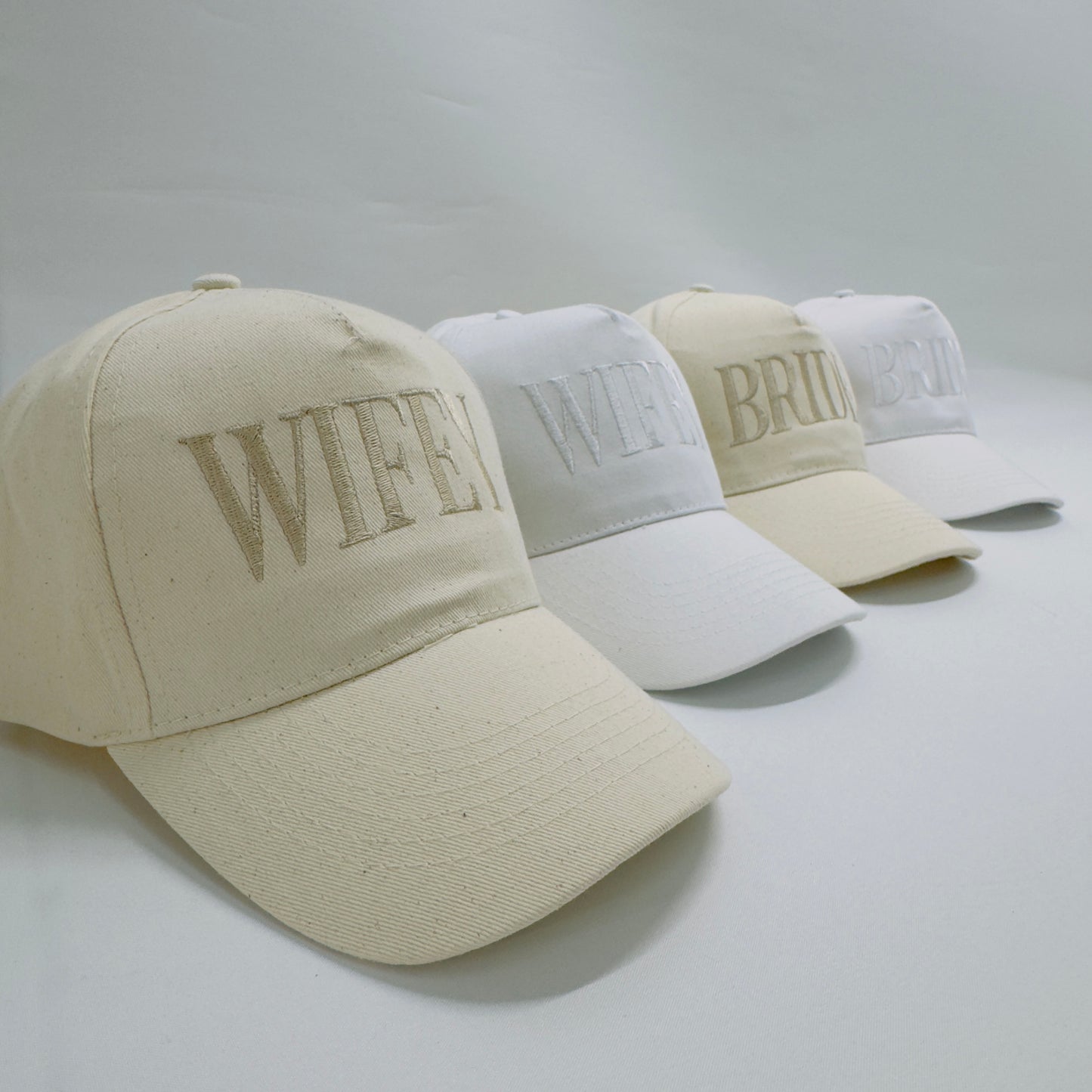 WIFEY and BRIDE Embroidered Baseball Cap. Bride To Be Honeymoon Clothing
