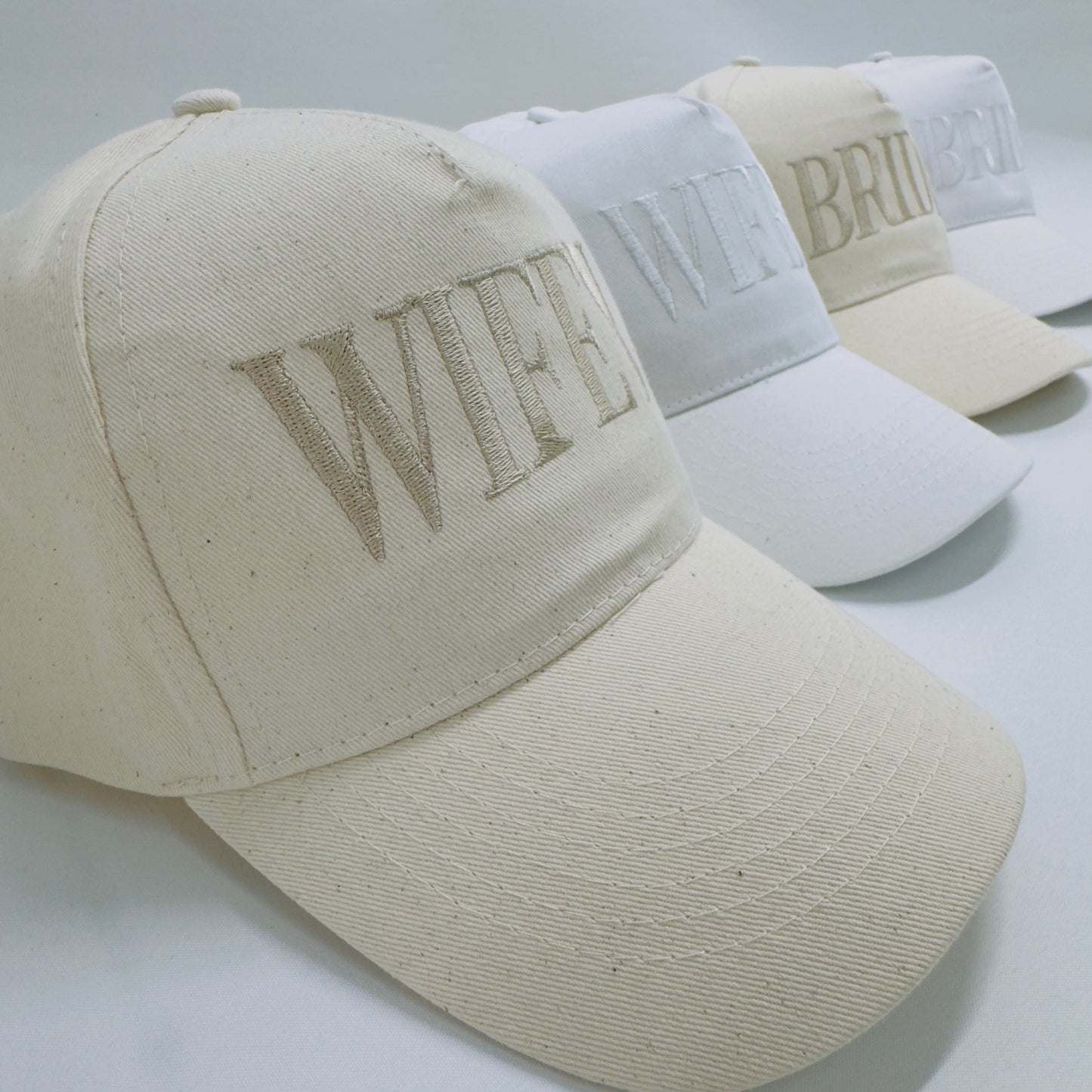 WIFEY and BRIDE Embroidered Baseball Cap. Bride To Be Honeymoon Clothing