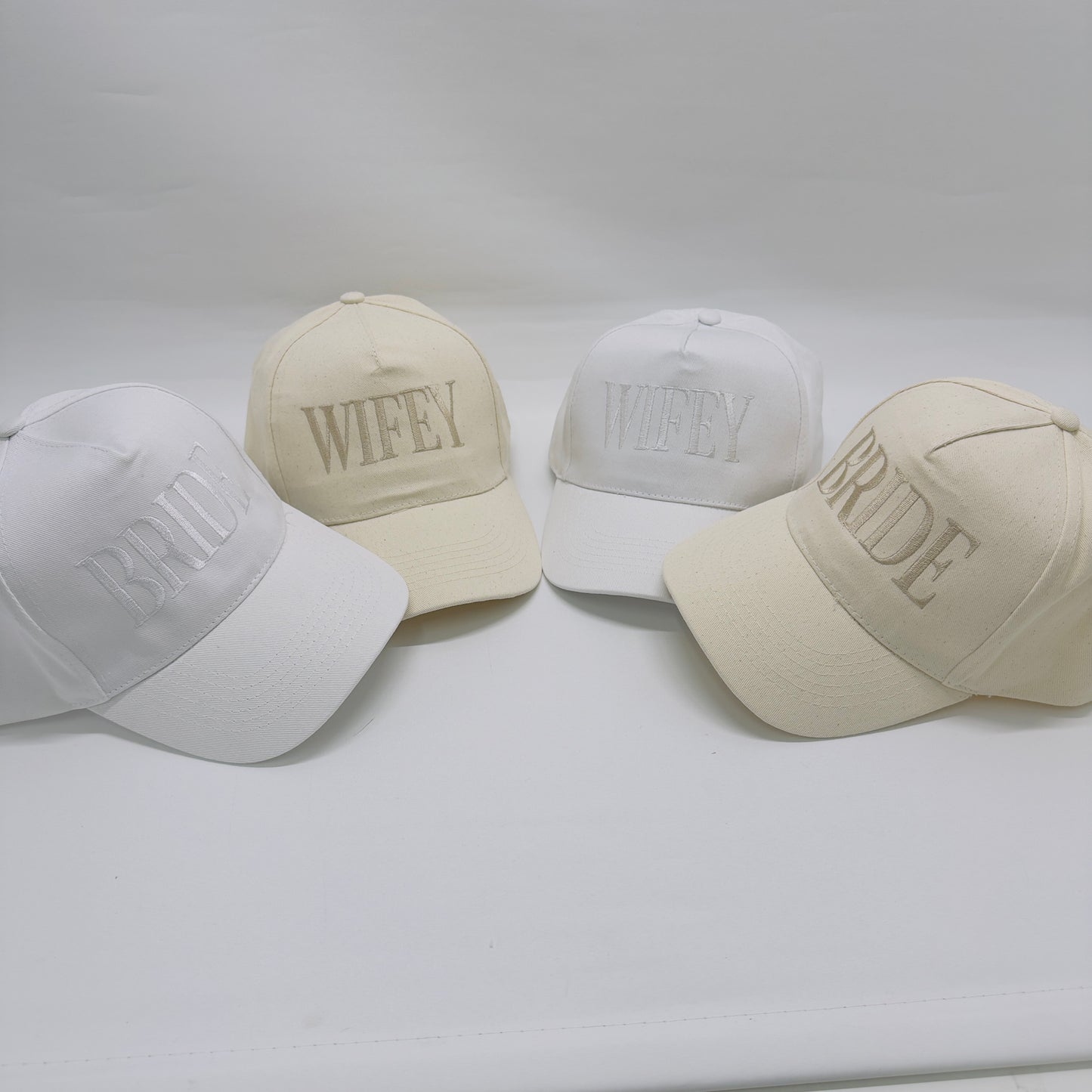 WIFEY and BRIDE Embroidered Baseball Cap. Bride To Be Honeymoon Clothing