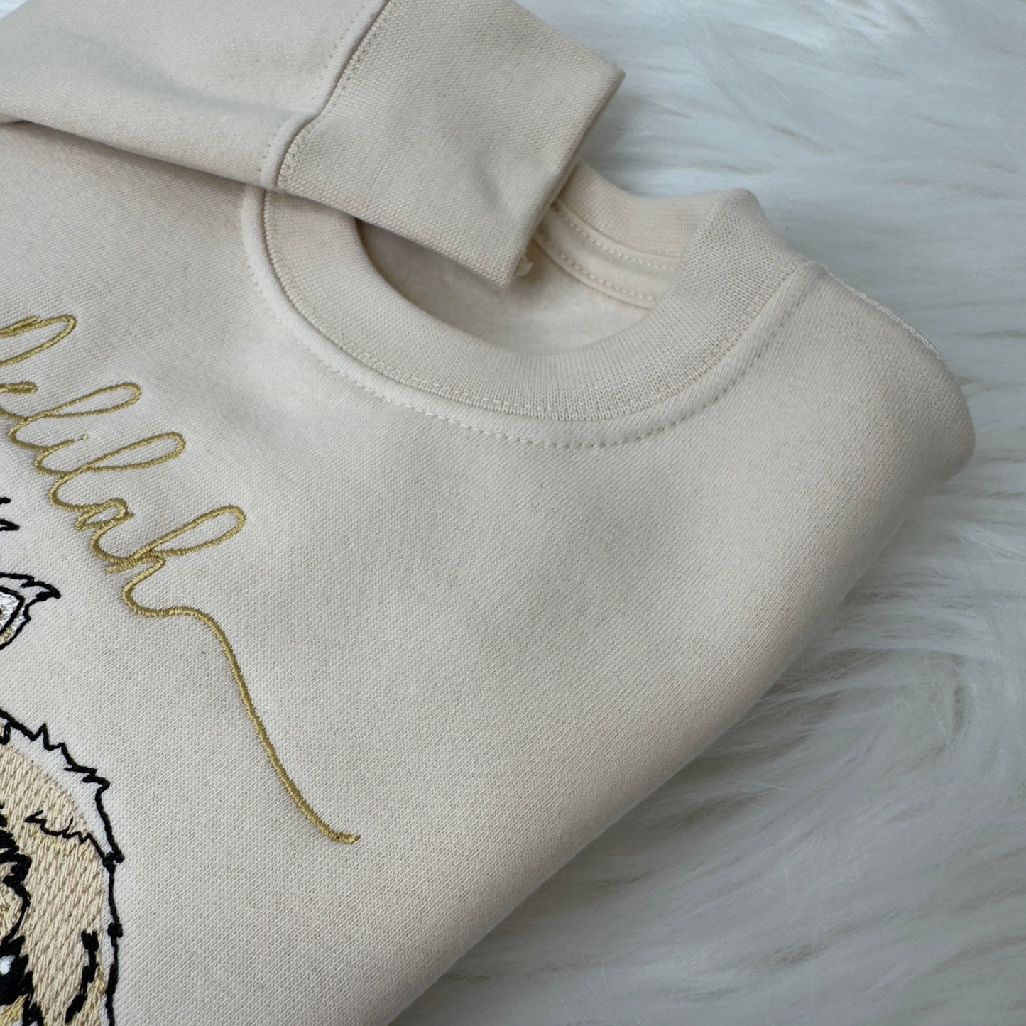 Luxury Cotton Kids Sweater with Adorable Alpaca Trio Embroidery - Personalised Children's Fashion