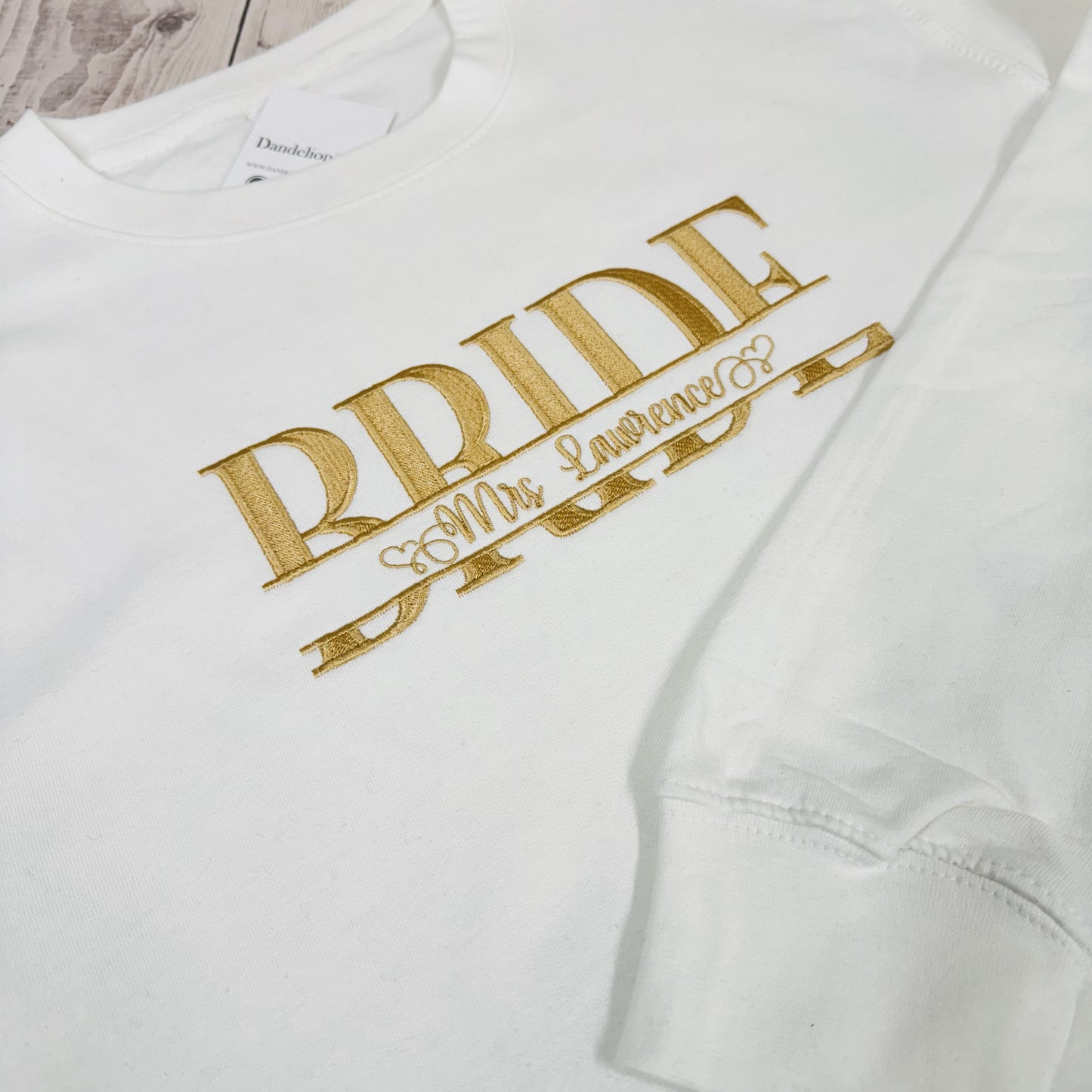 Elegant Bride Monogram Sweater with Personalised Name - Available in Black or White