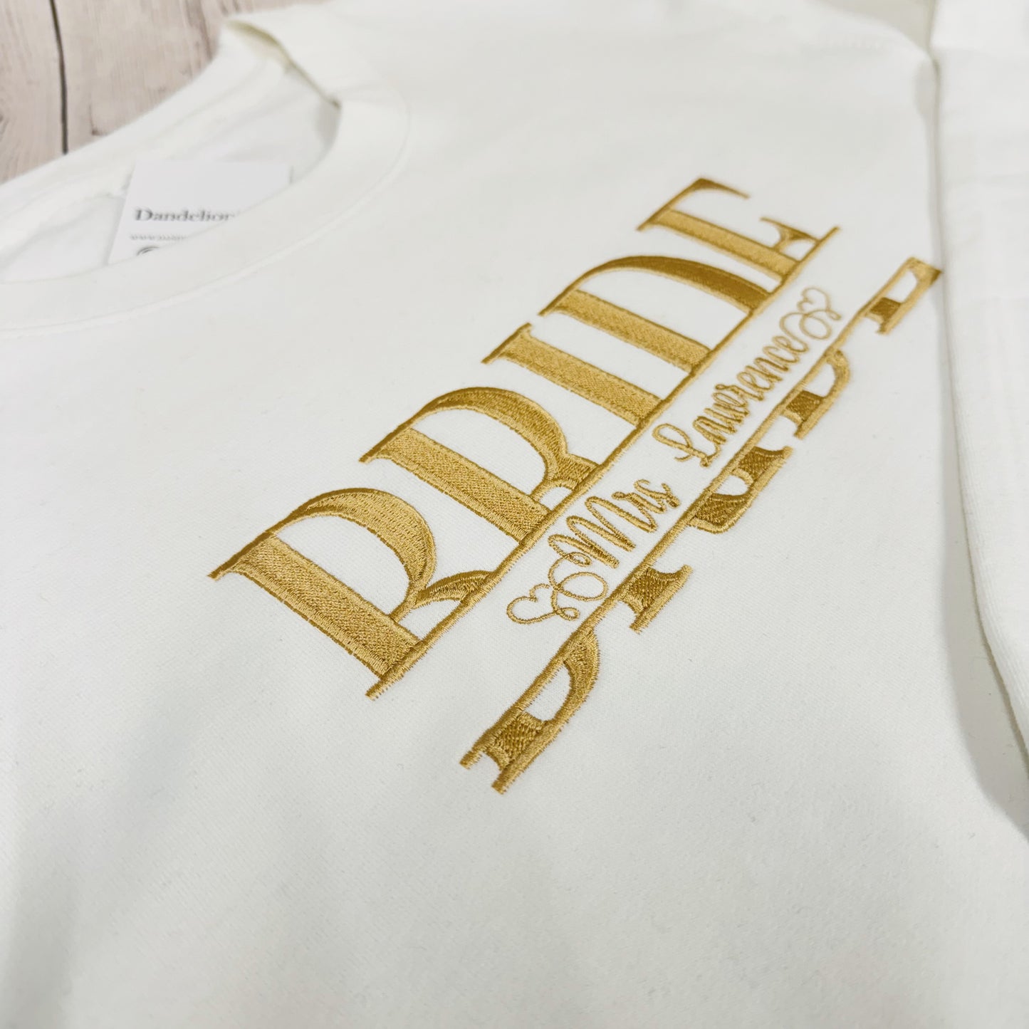 Elegant Bride Monogram Sweater with Personalised Name - Available in Black or White