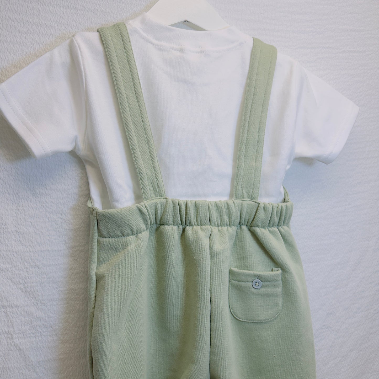 Children's Birthday Dungaree Outfit - Dungarees and T-Shirt Set, Personalised with Name and Age Embroidery