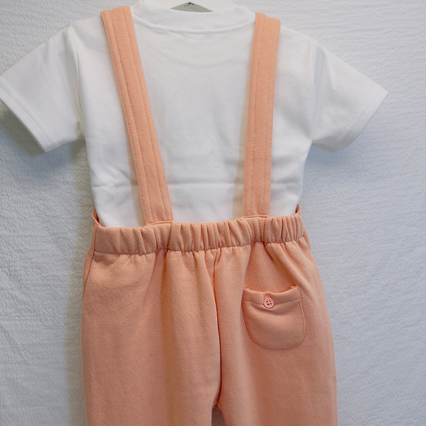 Personalised Kids Safari Dungarees with T-Shirt Set - Custom Name Embroidery, Multiple Colours
