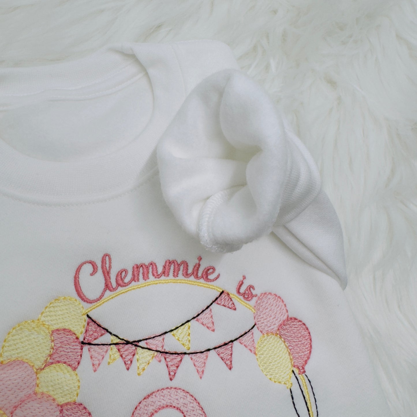 Personalised Children's Birthday Sweatshirt with Embroidered Balloon Arch