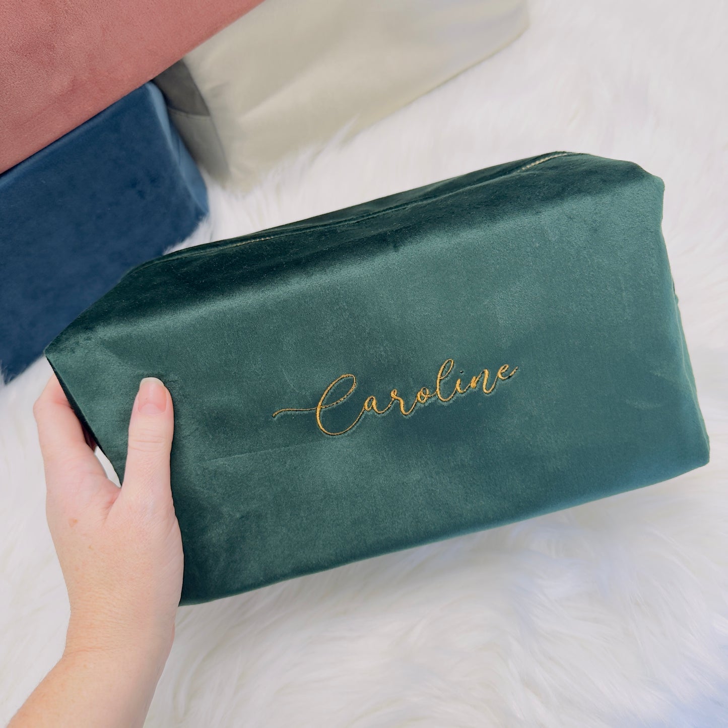 Personalised Velvet Toiletry/Accessory Bag