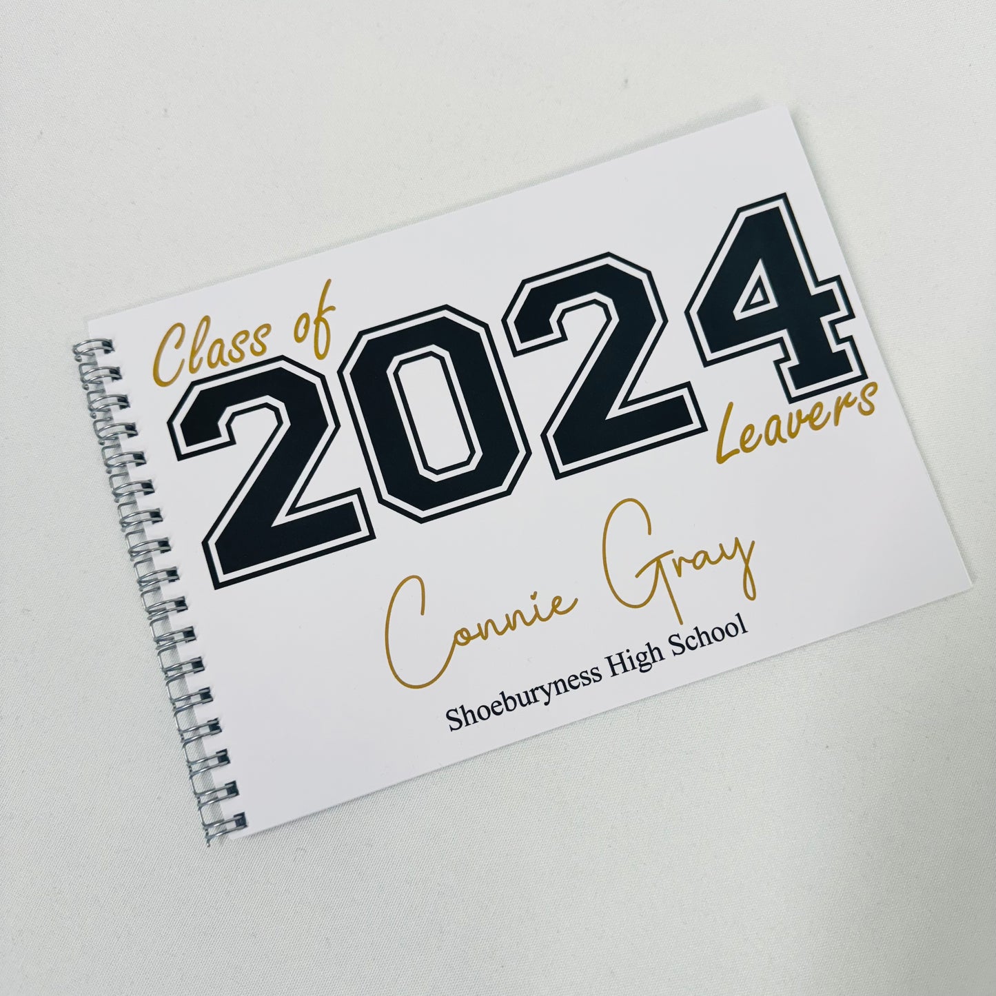 Personalised School Leavers Graduate Message Book - Customisable Yearbook for End-of-School Messages