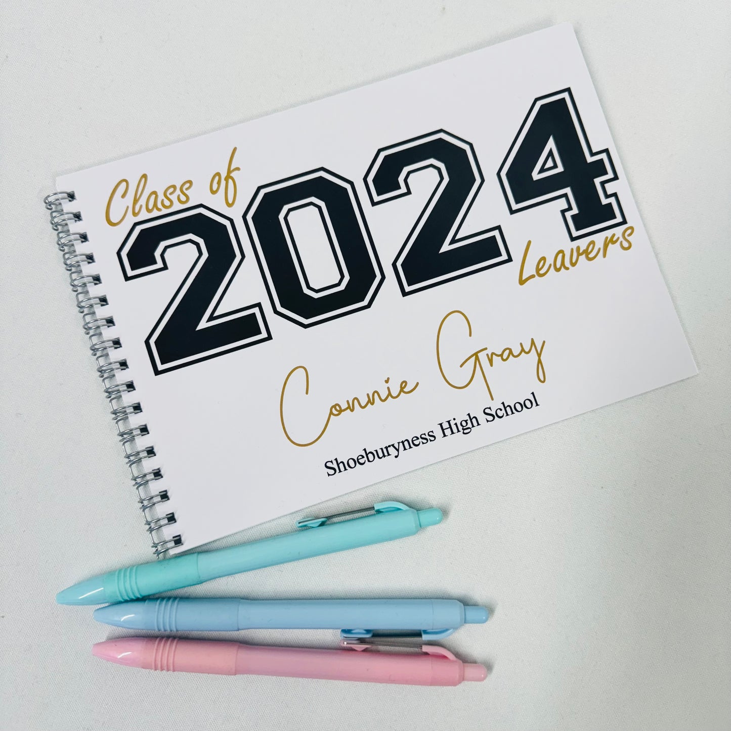 Personalised School Leavers Graduate Message Book - Customisable Yearbook for End-of-School Messages
