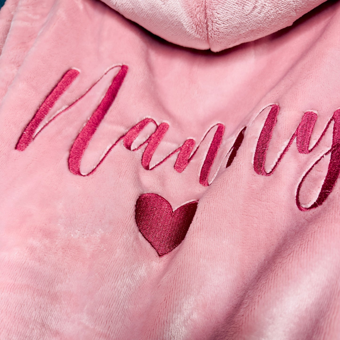 Cosy Sherpa-Lined Hooded Robe Various Colours with Custom Embroidery on the back. Mothers Day, Fathers Day gift idea.
