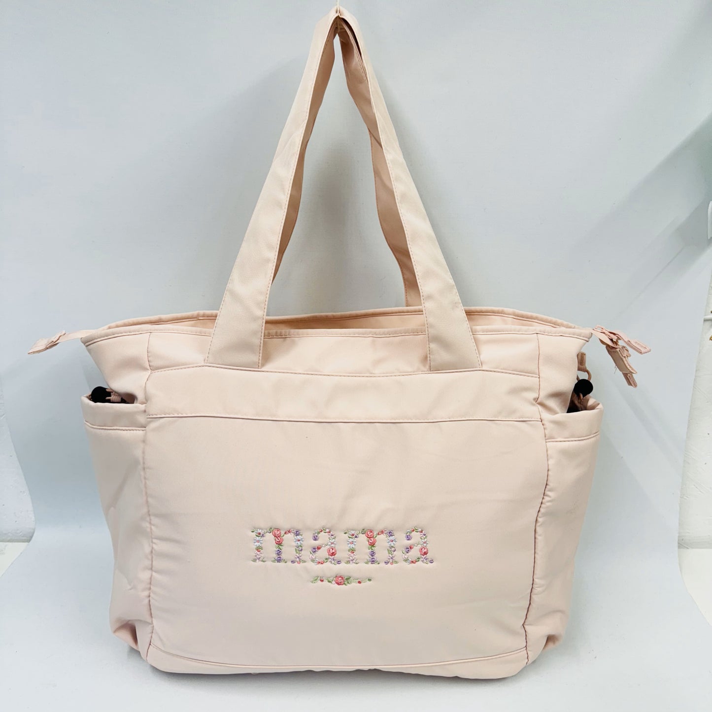 Dainty Floral Mama Embroidered Baby Changing or Hospital Bag.