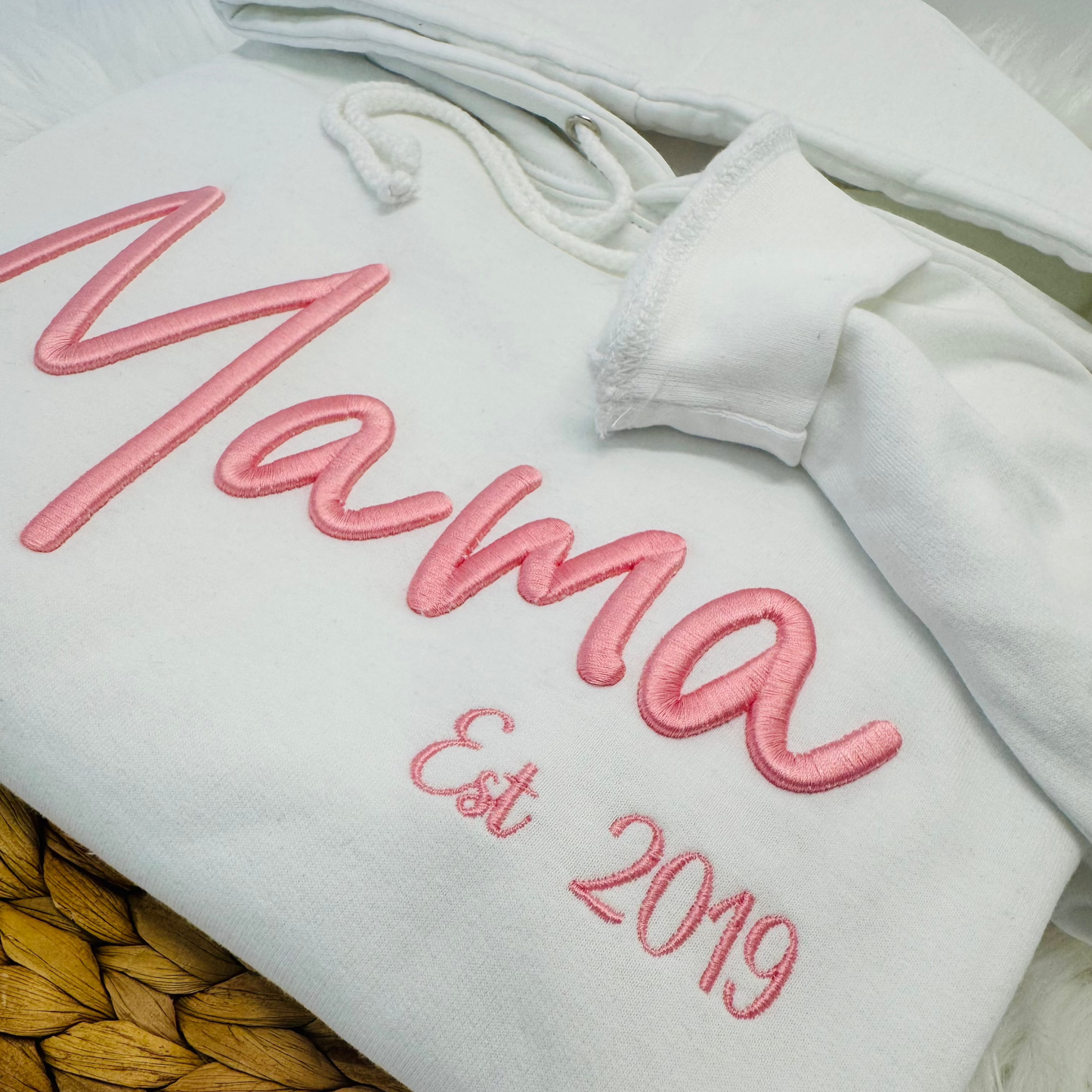 Personalised 'Mama' Hoodie with 3D Embroidery – Includes Year of Motherhood